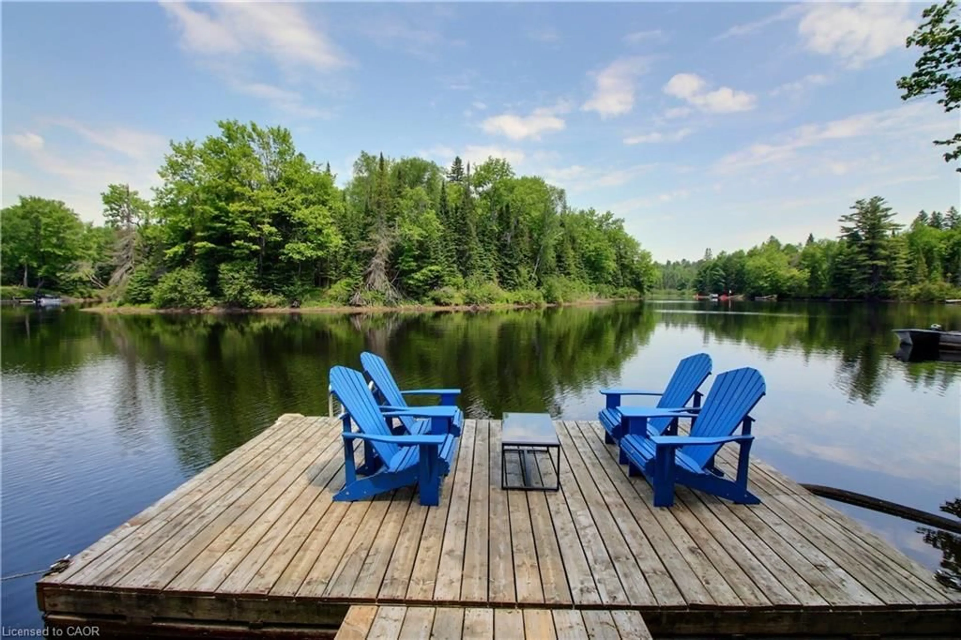 Patio, water/lake/river/ocean view for 325 Balsam Chutes Rd, Port Sydney Ontario P0B 1L0