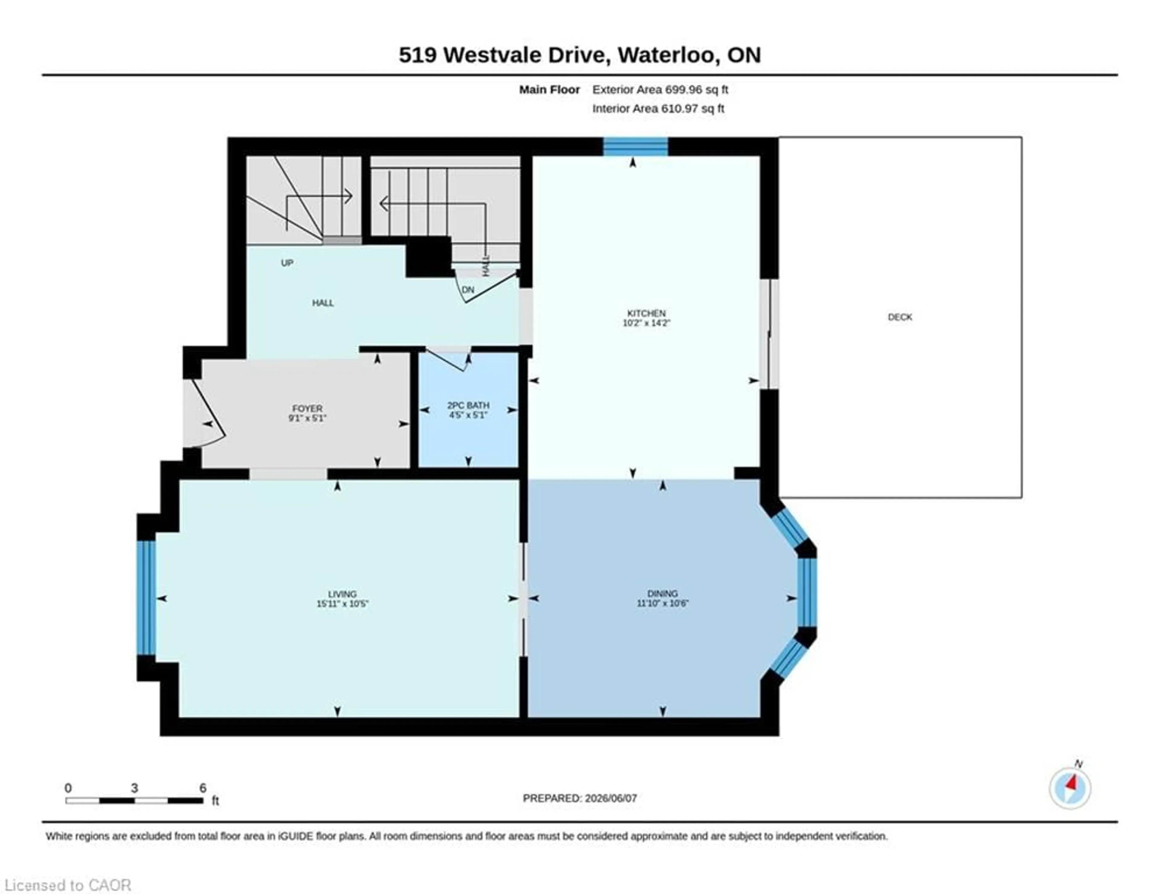 Floor plan for 519 Westvale Dr, Waterloo Ontario N2T 2B2
