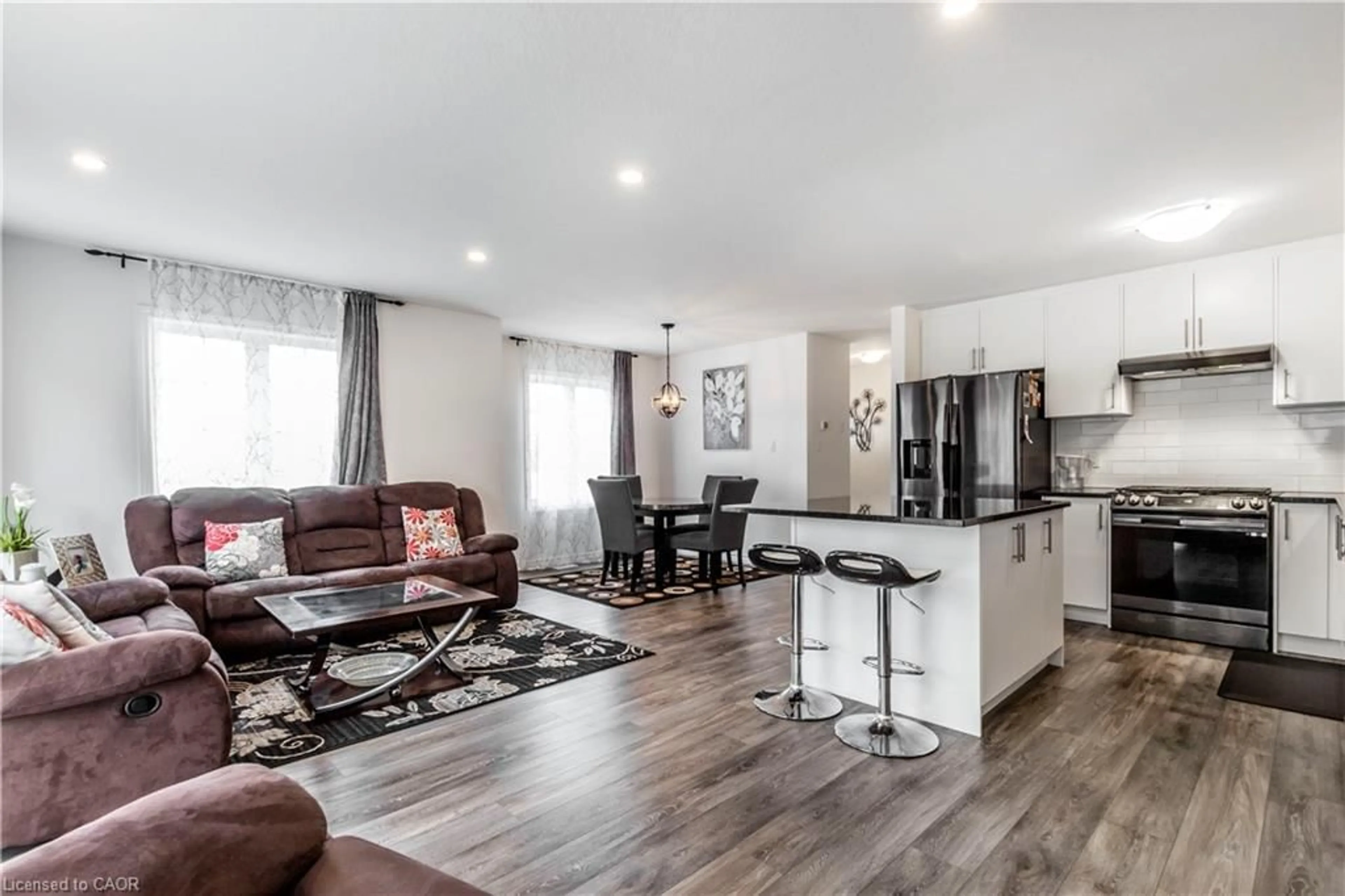 Open concept kitchen, wood/laminate floor for 1 West Mill St, Ayr Ontario N0B 1E0
