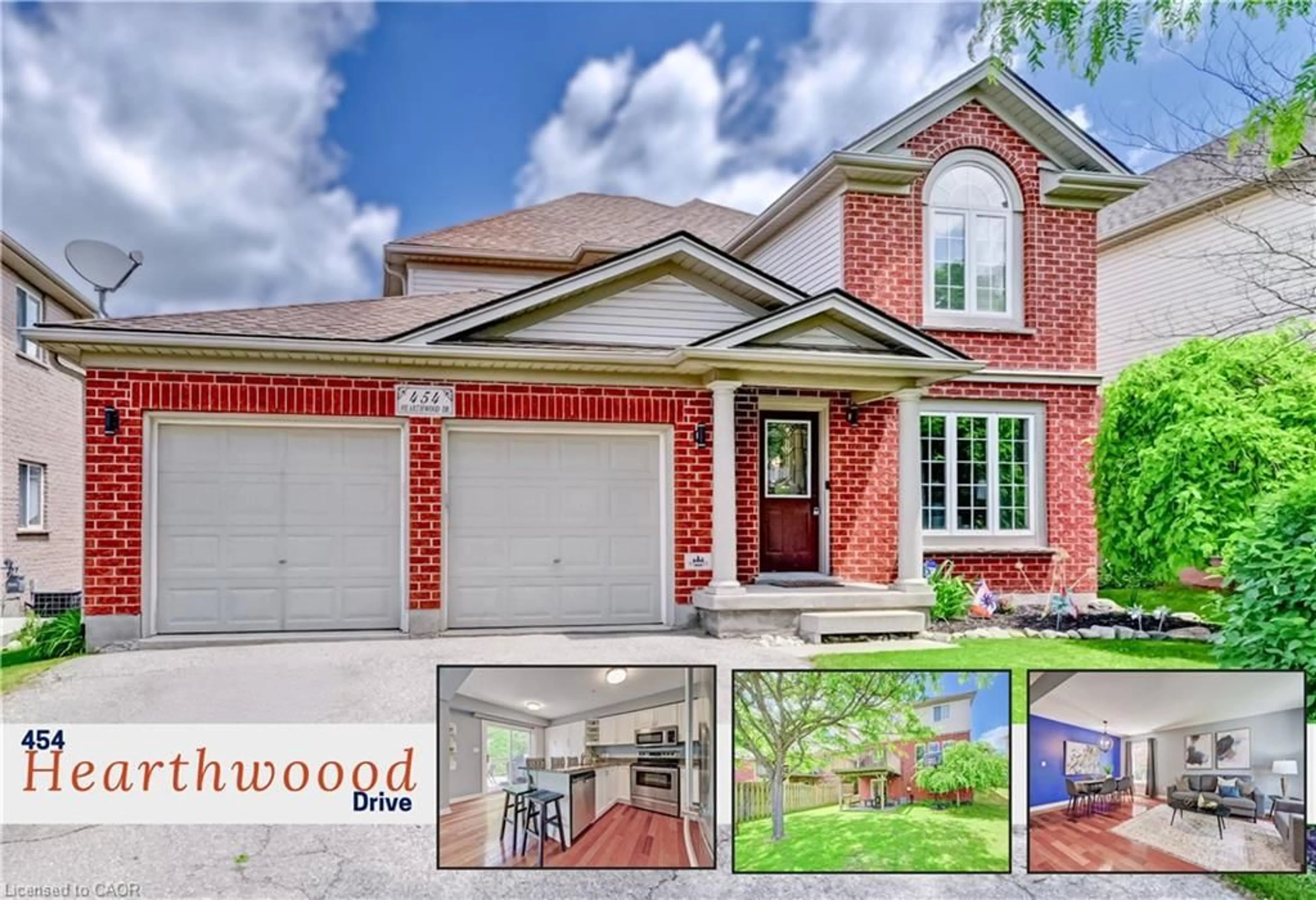 Home with brick exterior material, street for 454 Hearthwood Dr, Kitchener Ontario N2R 1K6
