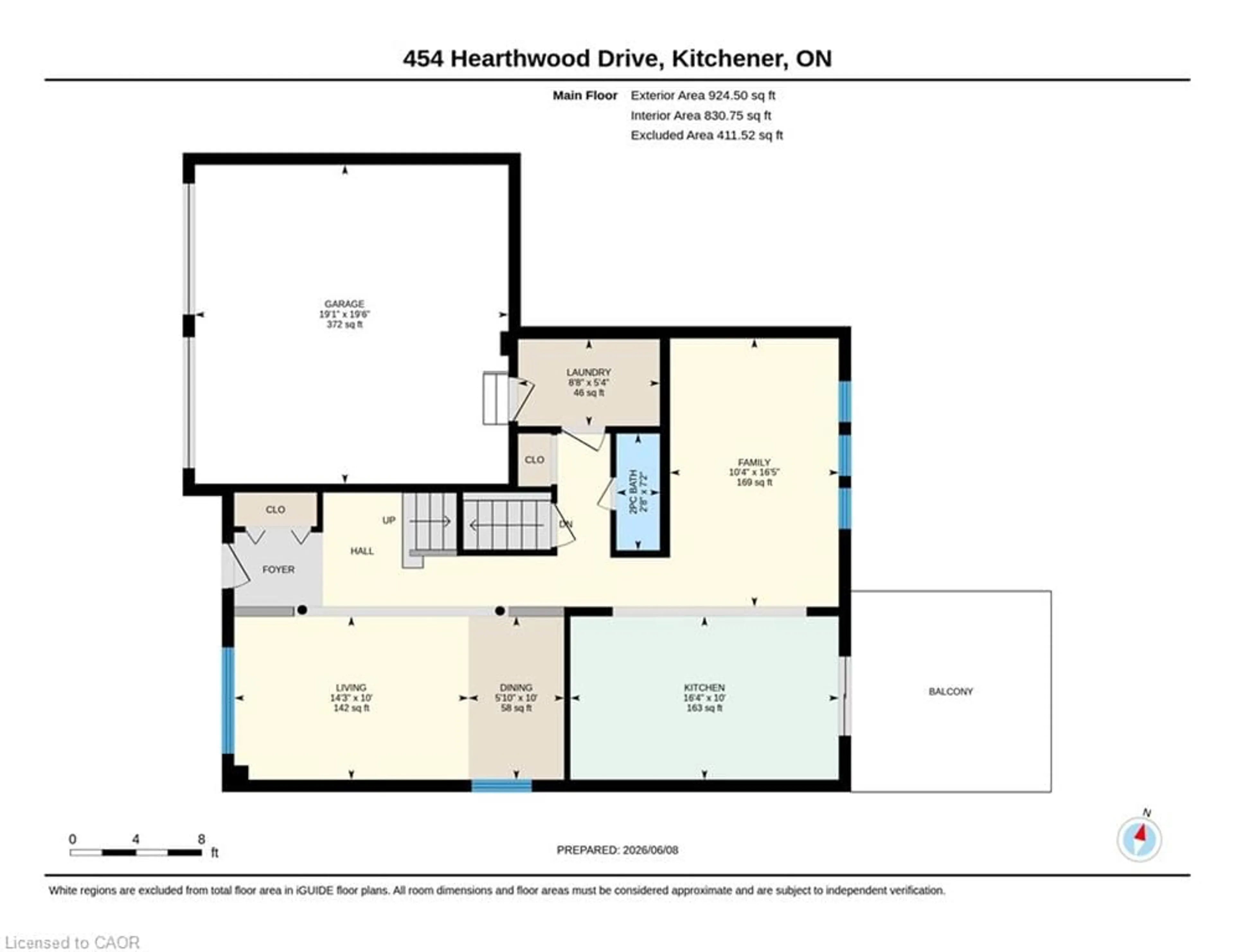 Floor plan for 454 Hearthwood Dr, Kitchener Ontario N2R 1K6