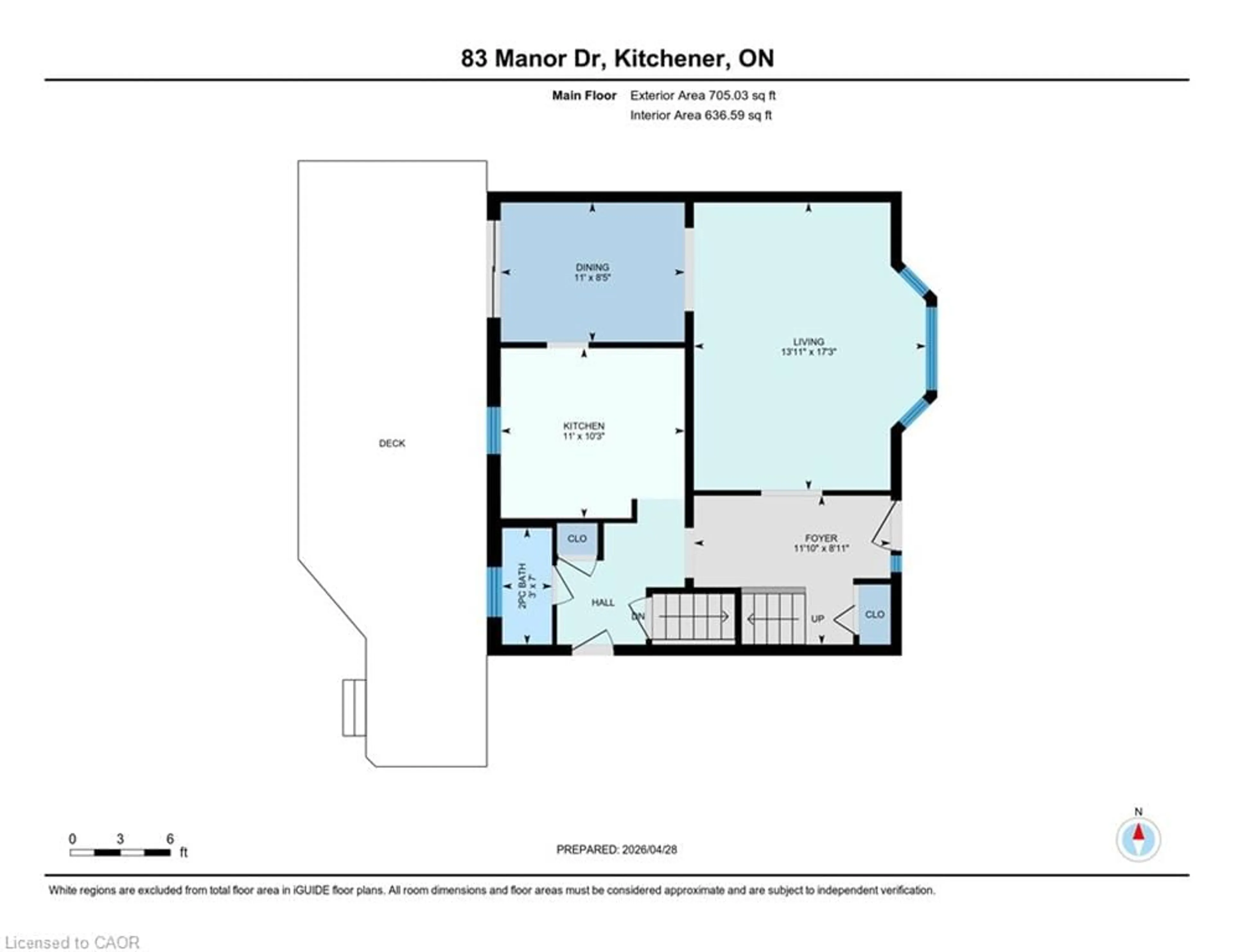Floor plan for 83 Manor Dr, Kitchener Ontario N2A 2T9