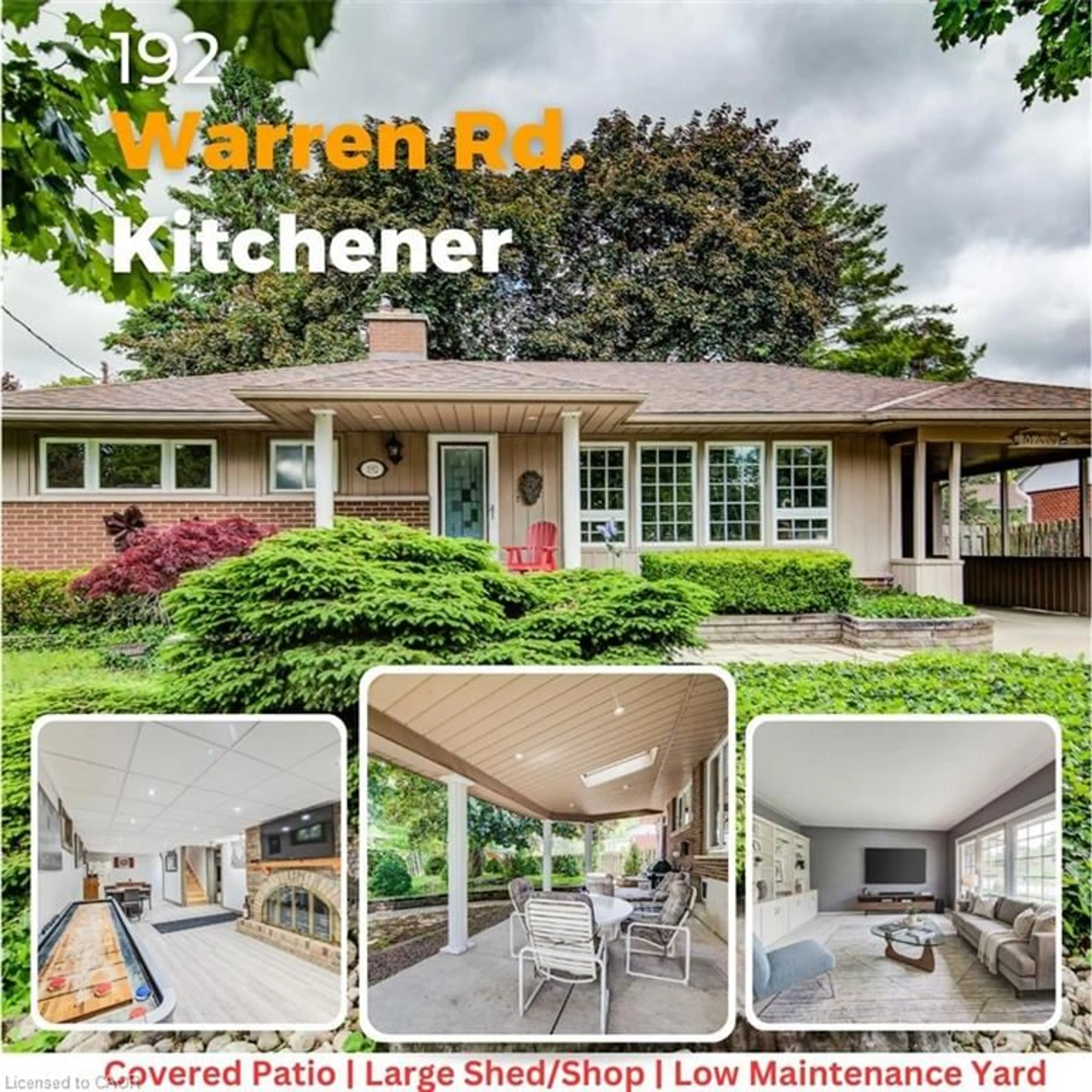 Open concept kitchen, cement floor for 192 Warren Rd, Kitchener Ontario N2M 4T7