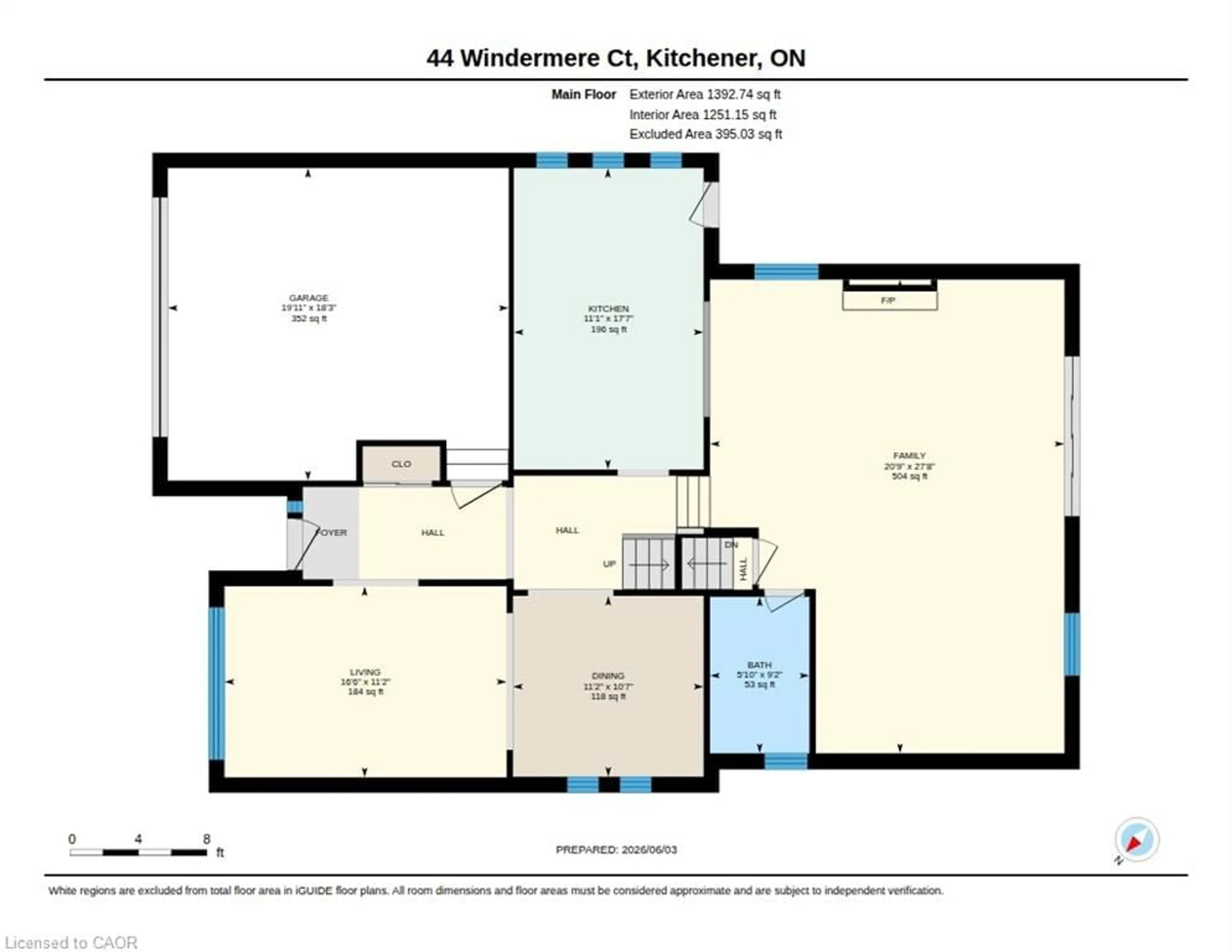 Floor plan for 44 Windermere Crt, Kitchener Ontario N2N 2W4