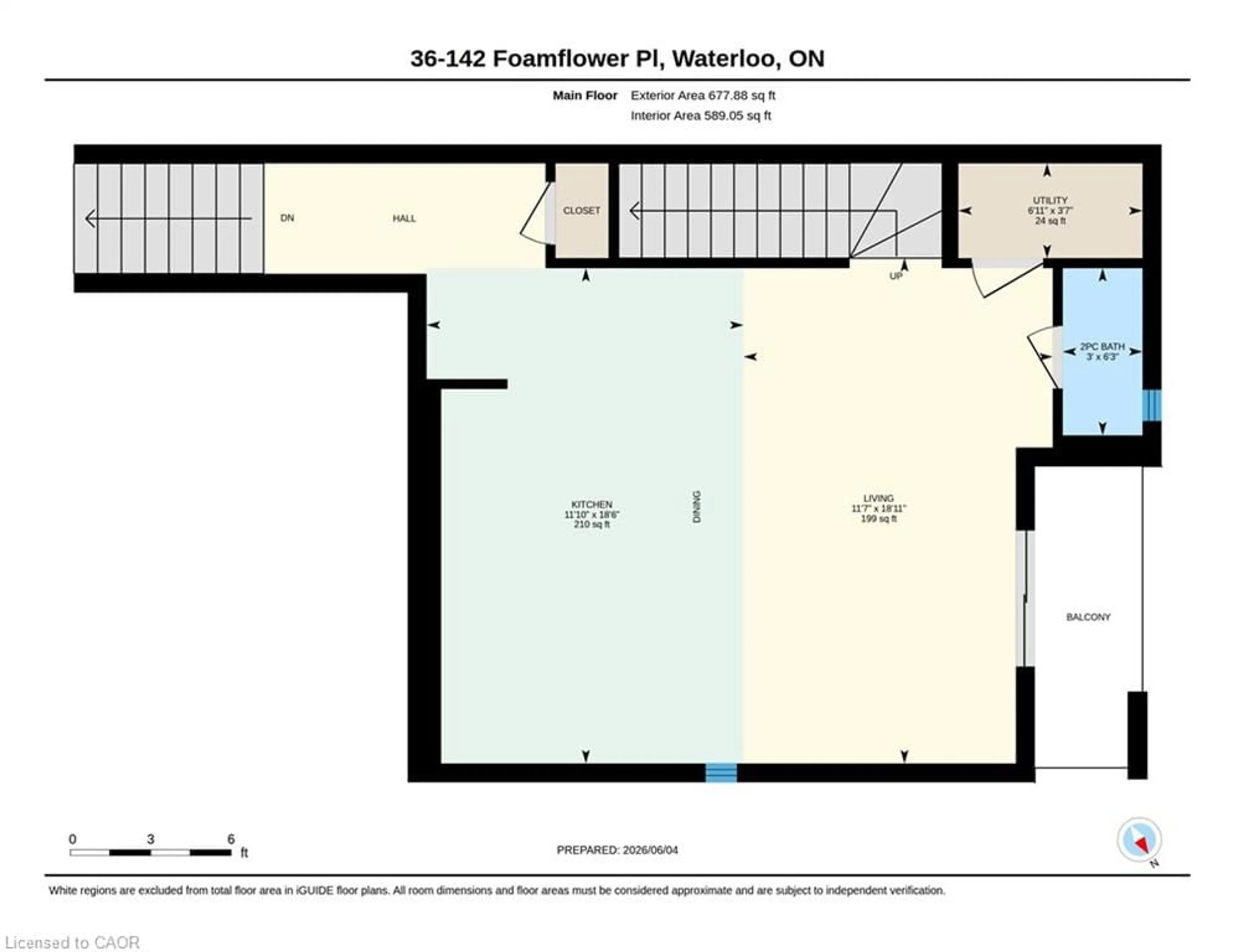 Floor plan for 142 Foamflower Pl #A036, Waterloo Ontario N2V 0G9