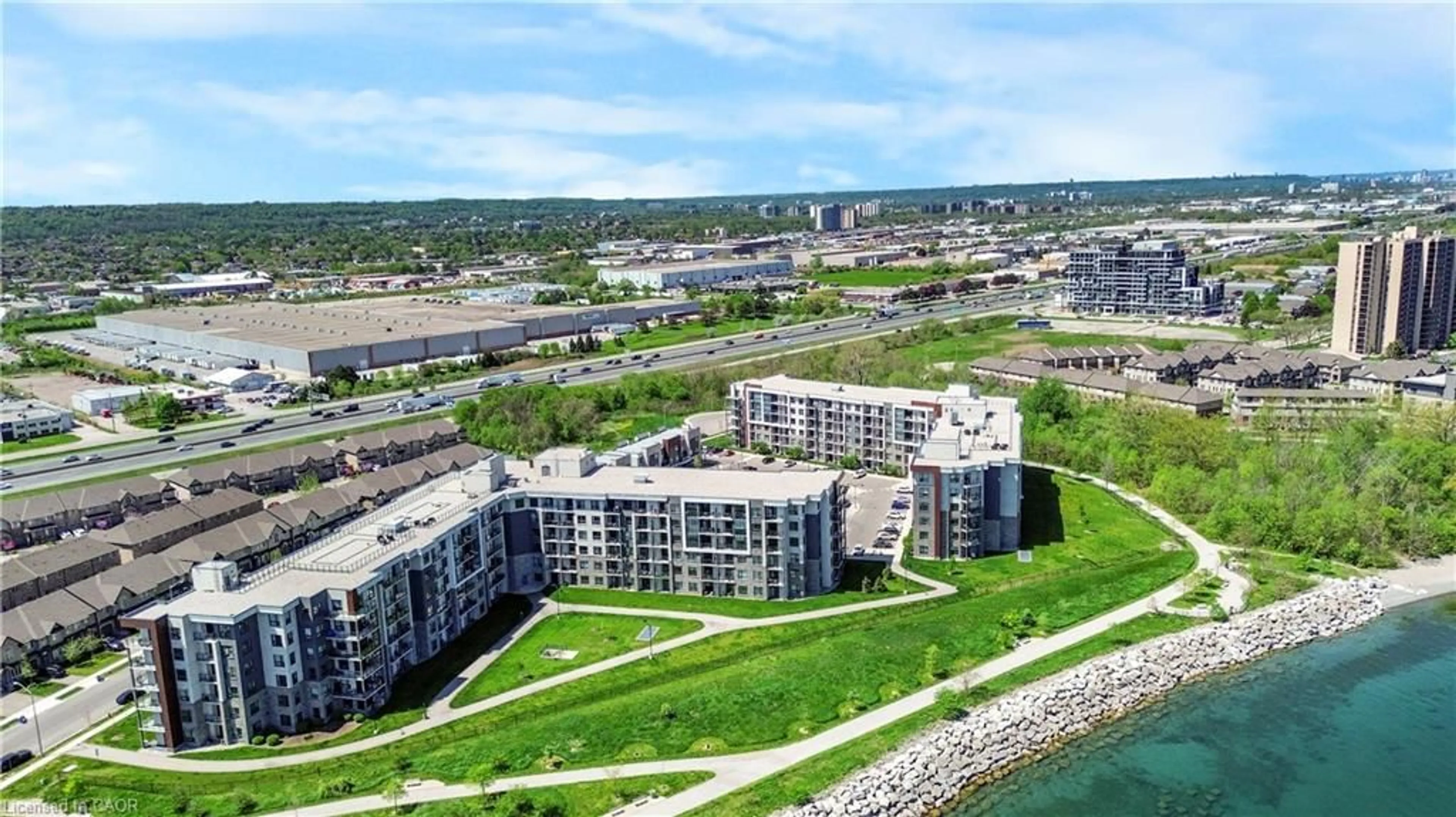 A pic from outside/outdoor area/front of a property/back of a property/a pic from drone, water/lake/river/ocean view for 125 Shoreview Pl #109, Stoney Creek Ontario L8E 0K3