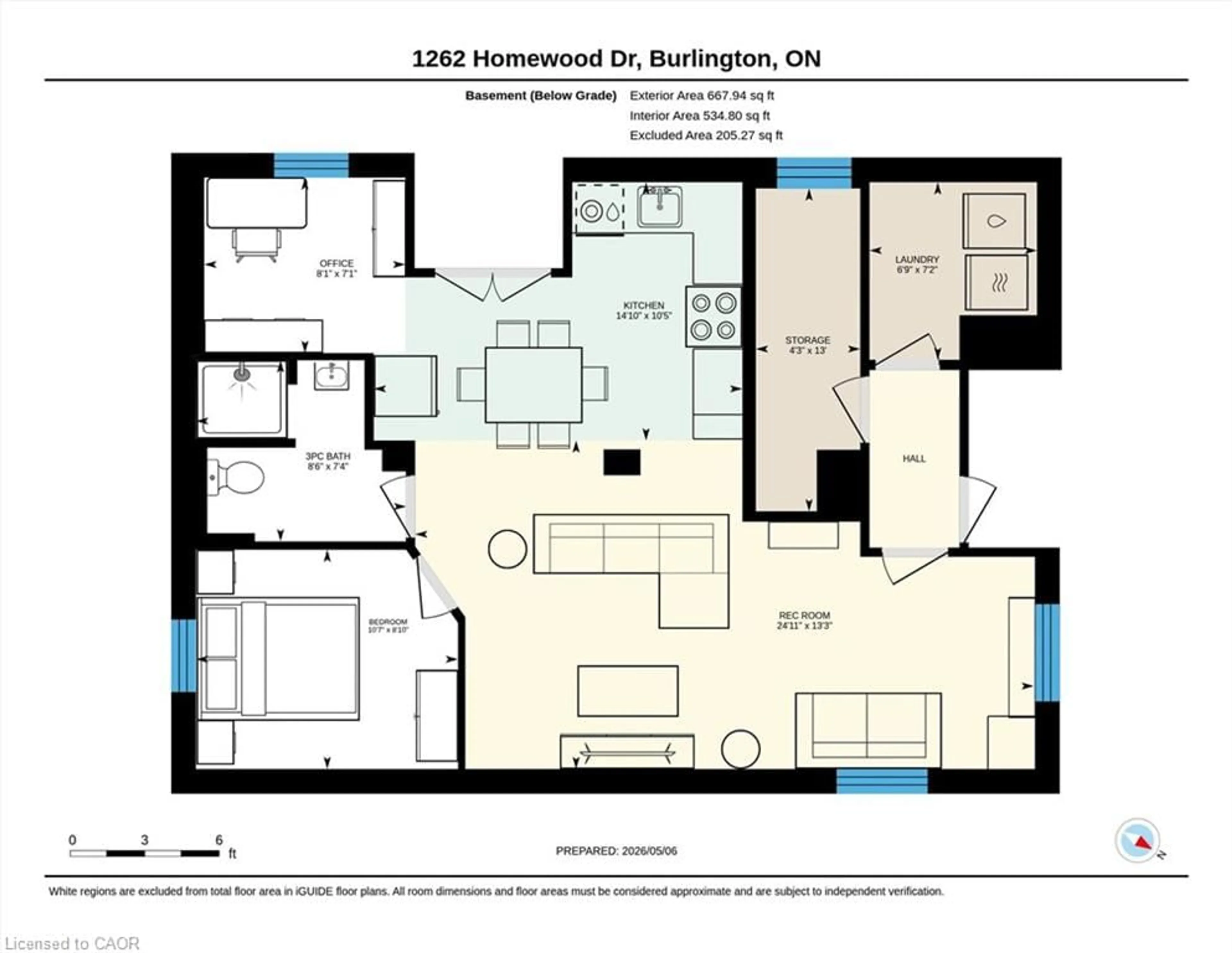 Floor plan for 1262 Homewood Dr, Burlington Ontario L7P 2M6