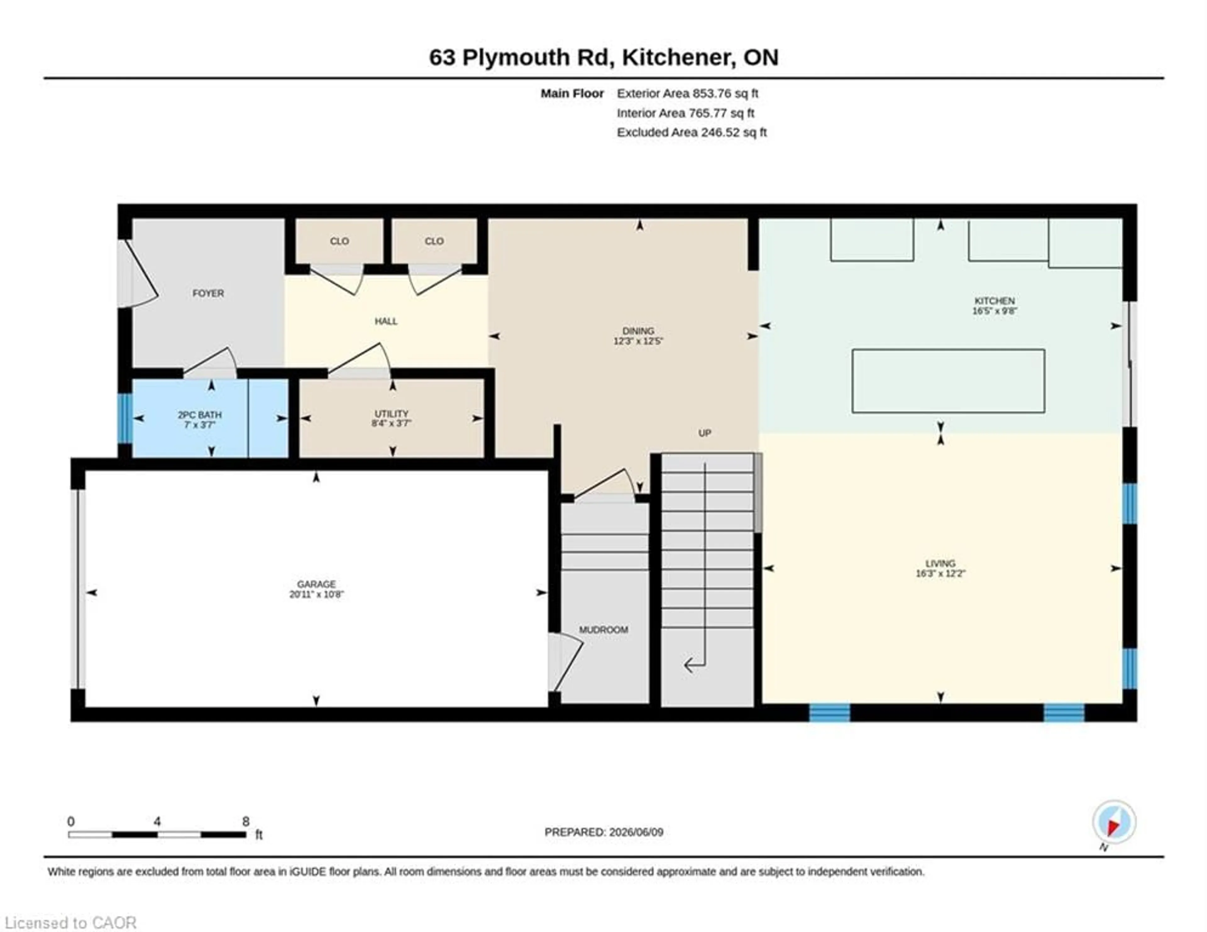 Floor plan for 63 Plymouth Rd, Kitchener Ontario N2G 3G7