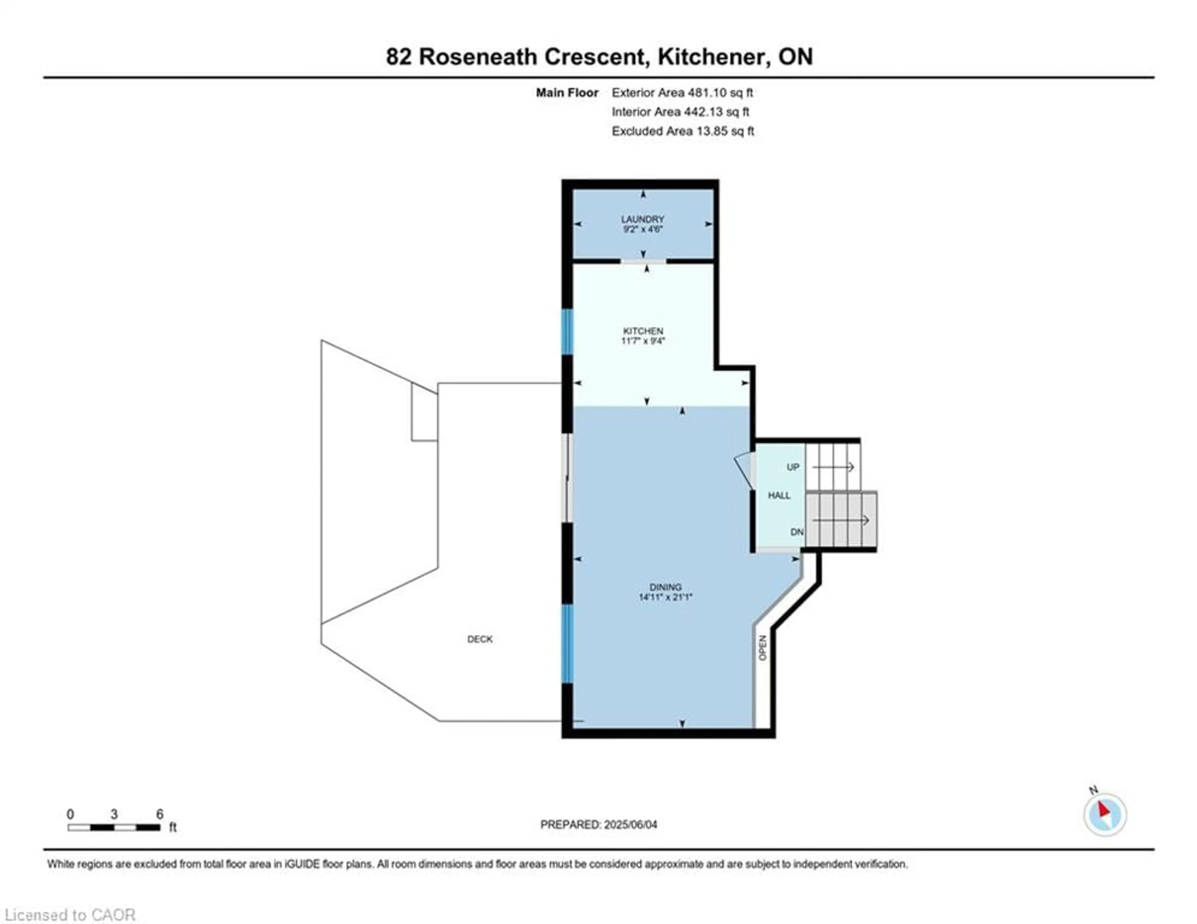 Floor plan for 82 Roseneath Cres, Kitchener Ontario N2E 1V9