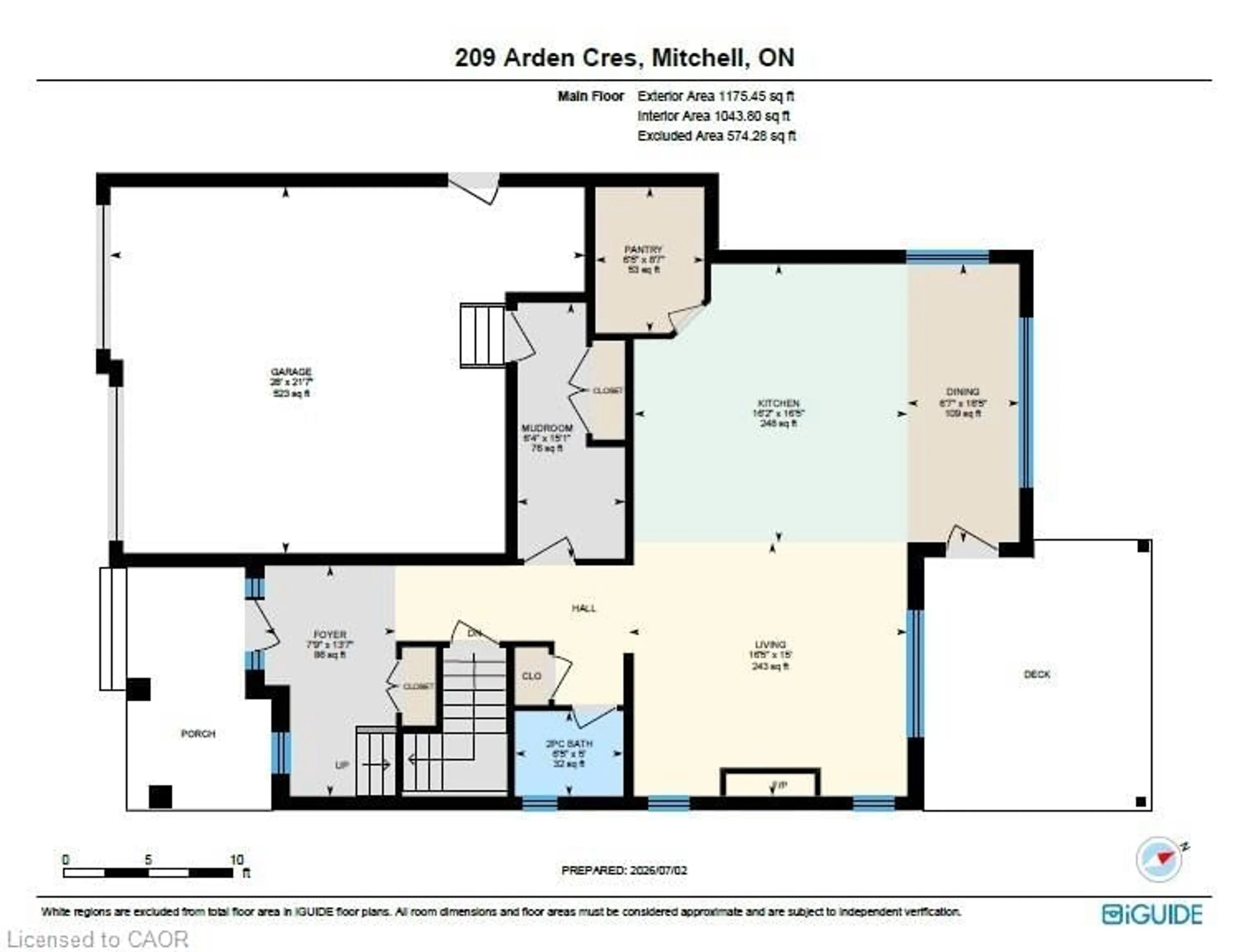 Floor plan for 209 Arden Cres, Mitchell Ontario N0K 1N0