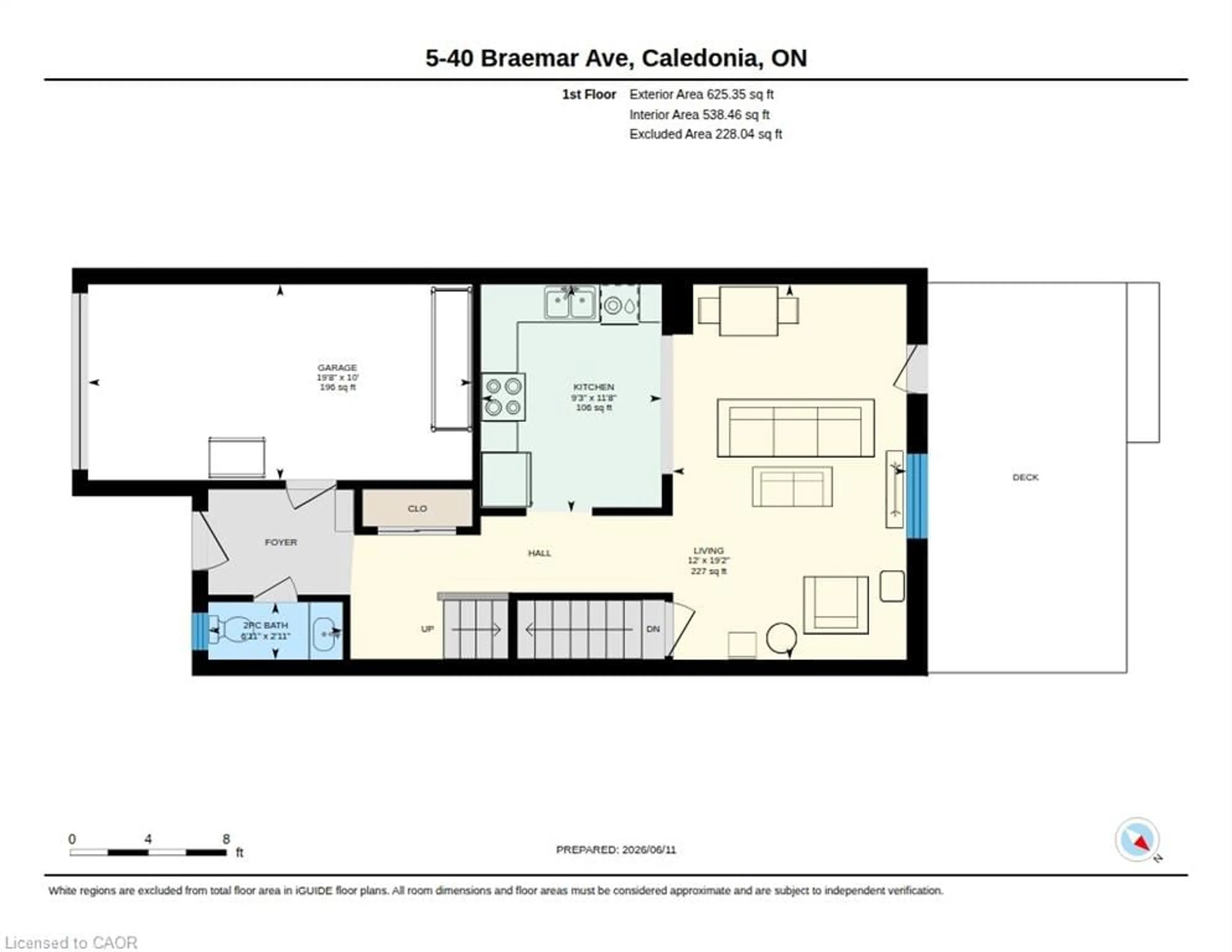 Floor plan for 40 Braemar Ave #5, Caledonia Ontario N3W 2N1