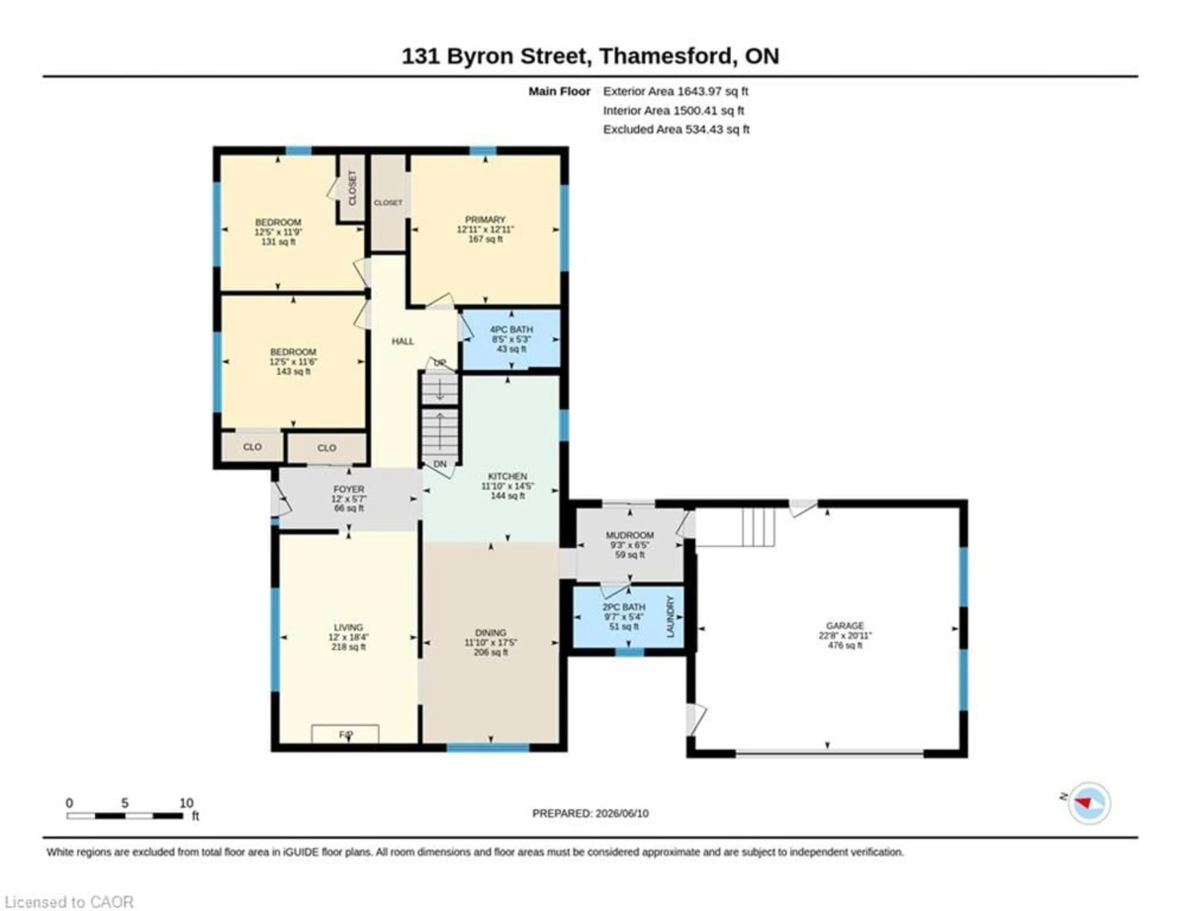 Floor plan for 131 Byron St, Thamesford Ontario N0M 2M0
