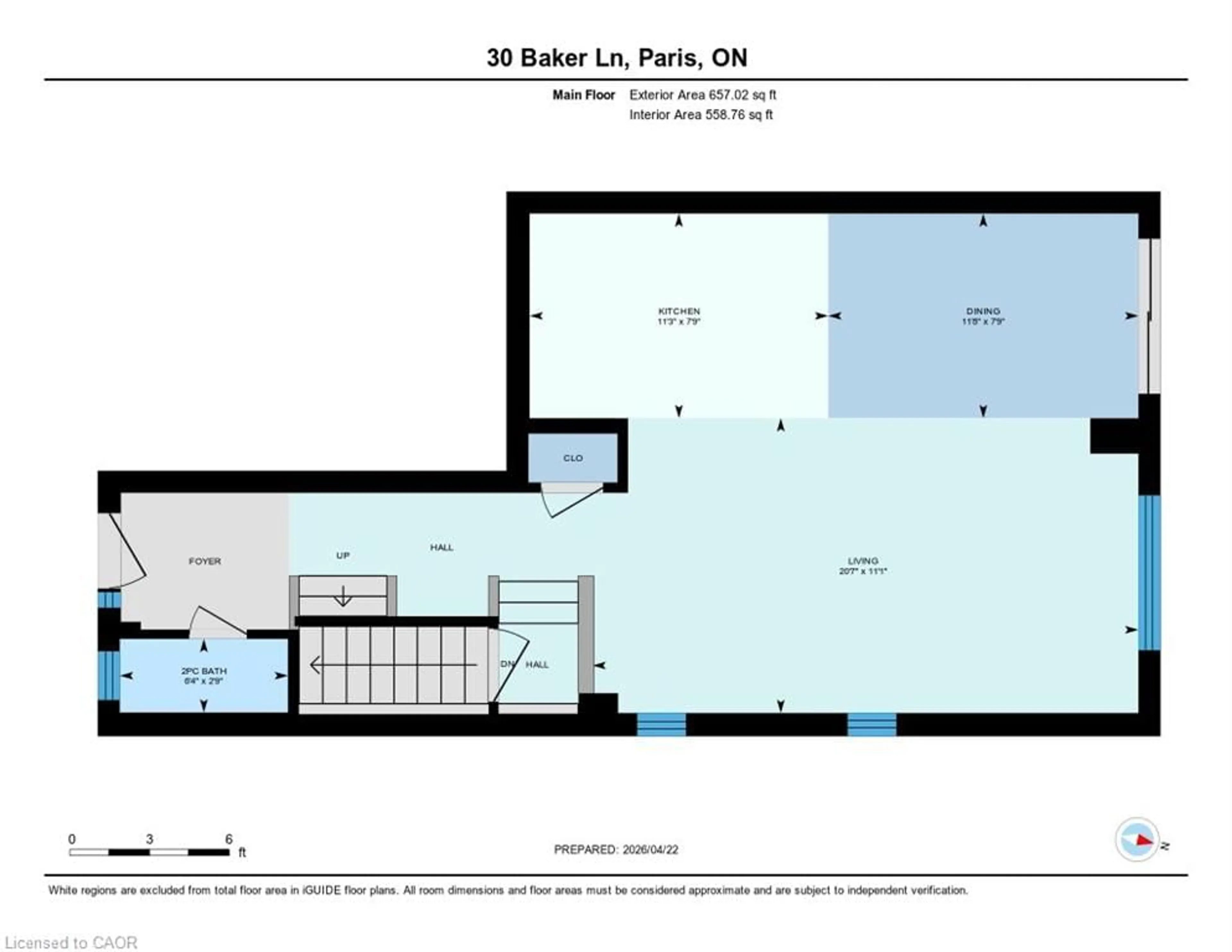 Floor plan for 30 Baker Lane, Paris Ontario N3L 0J7