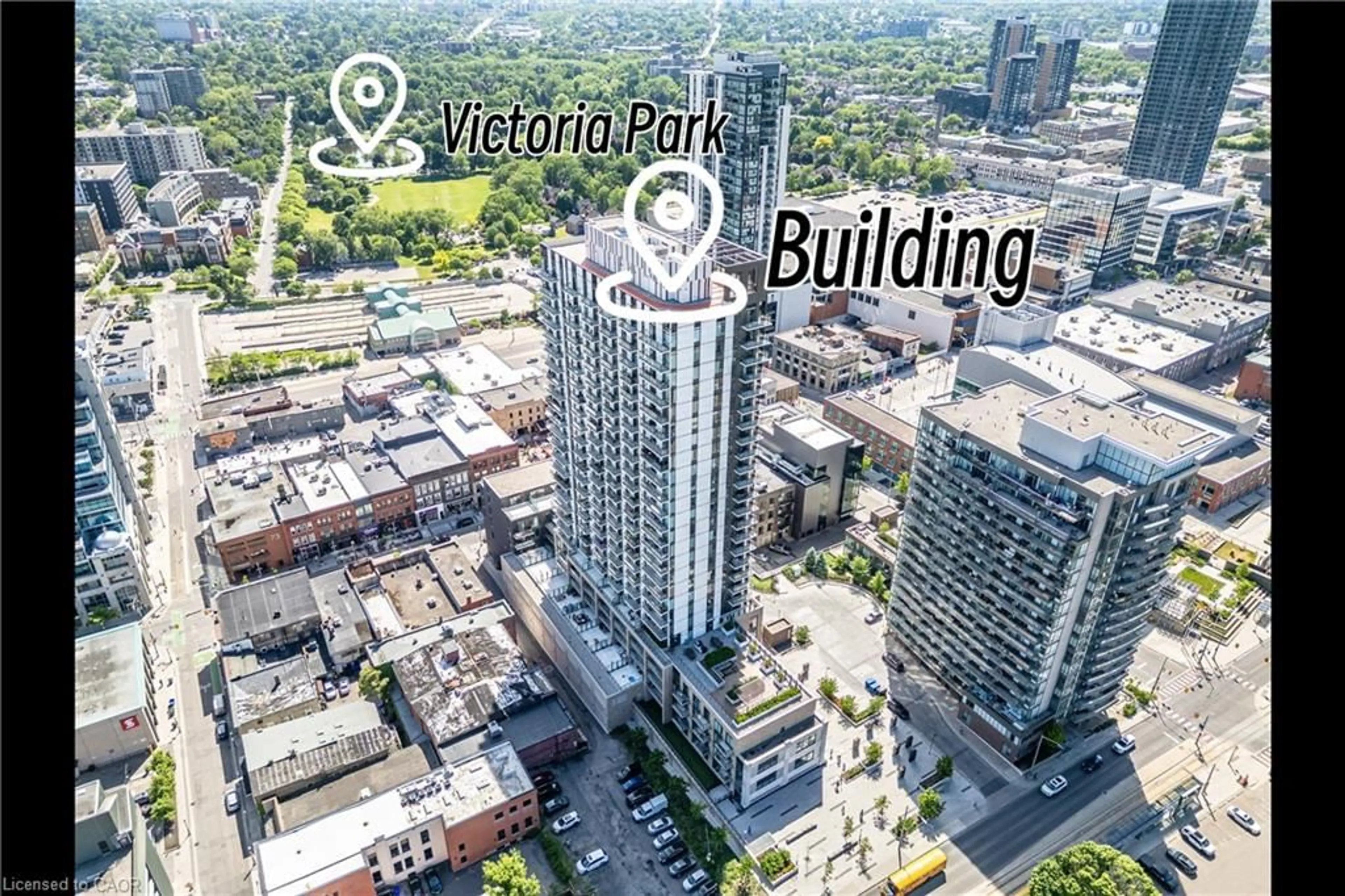 A pic from outside/outdoor area/front of a property/back of a property/a pic from drone, building for 55 Duke St #604, Kitchener Ontario N2G 1A6