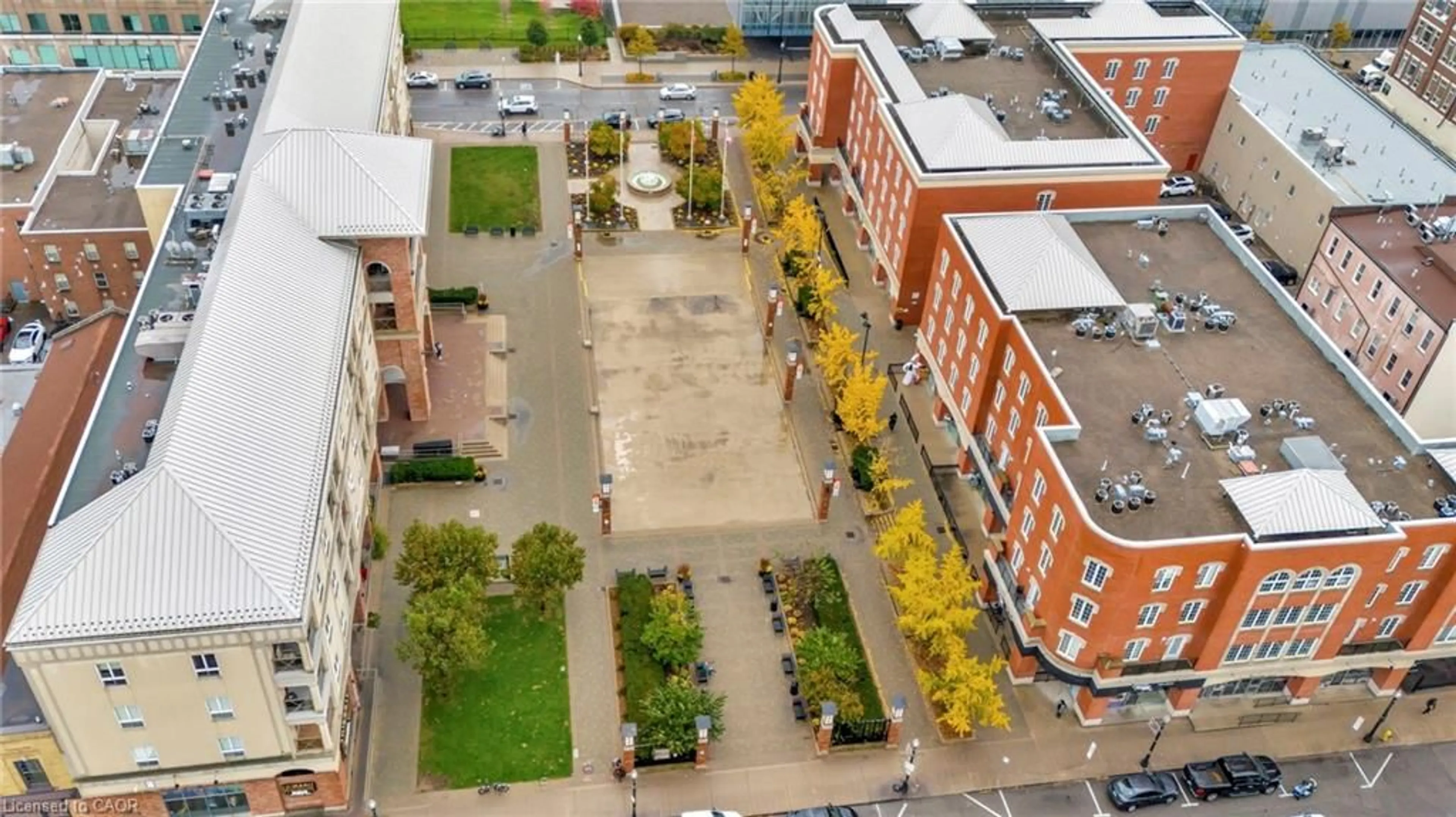 A pic from outside/outdoor area/front of a property/back of a property/a pic from drone, city buildings view from balcony for 90 Colborne St #409, Brantford Ontario N3T 2G7