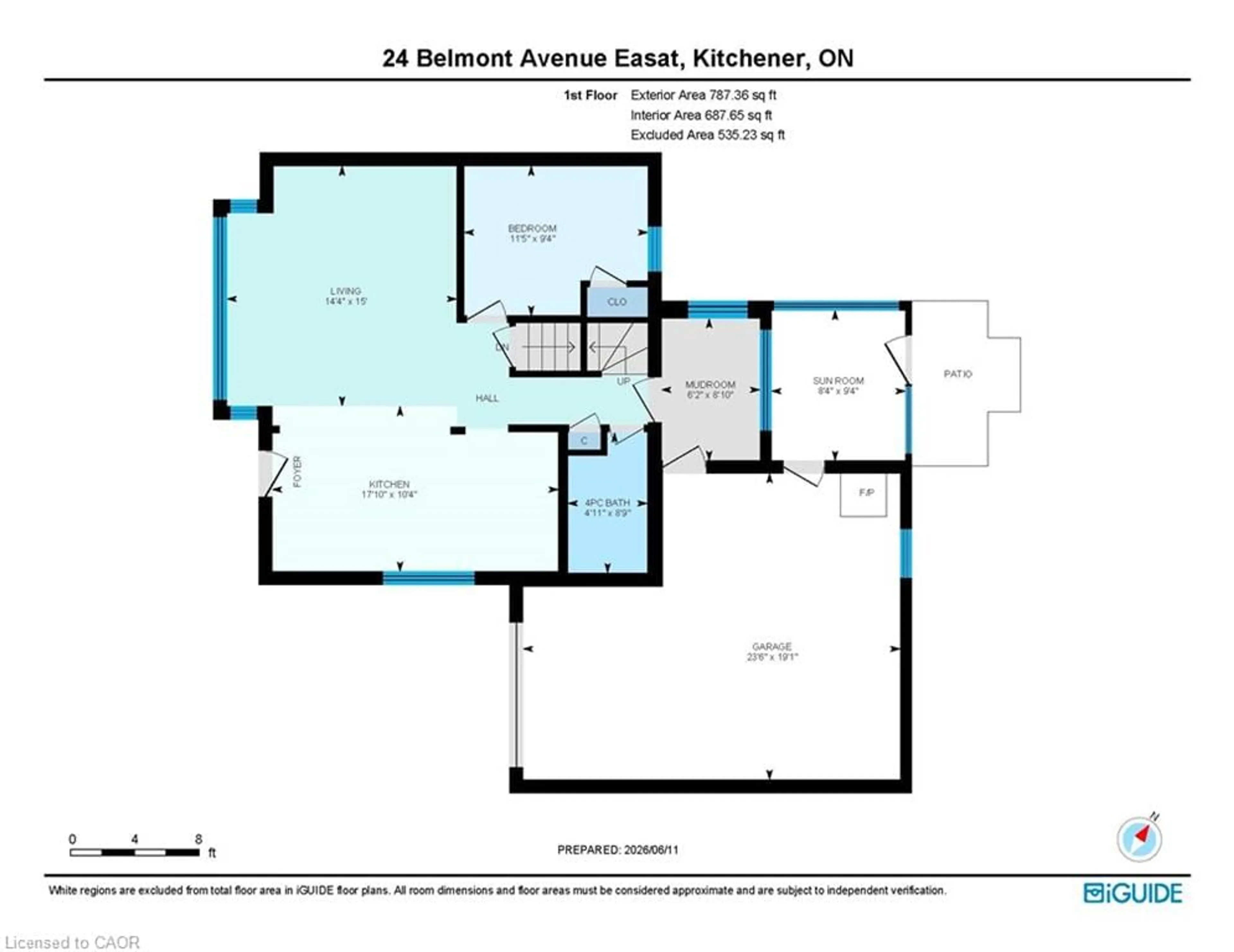 Floor plan for 24 Belmont Ave, Kitchener Ontario N2M 4B9