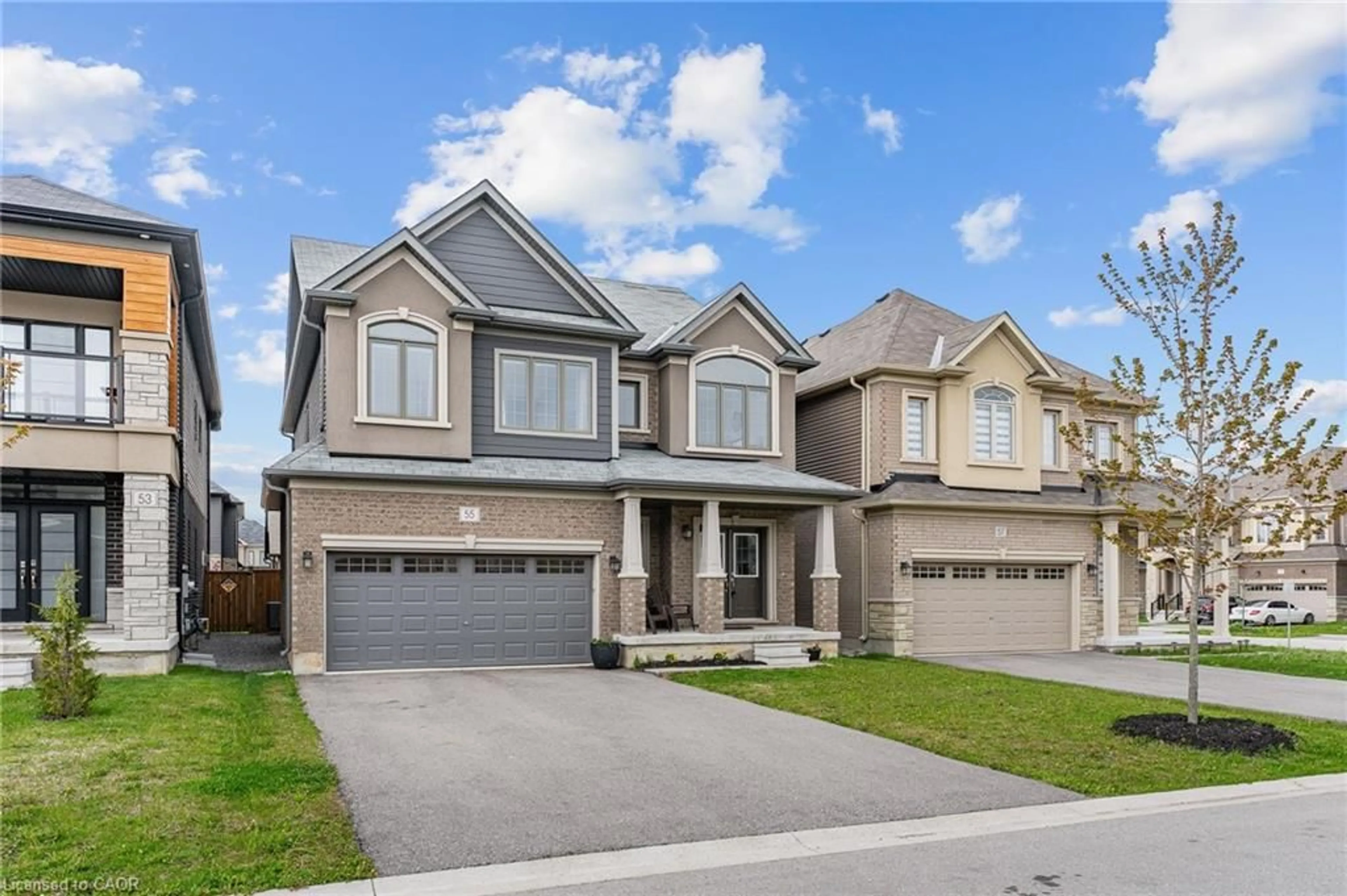 Home with brick exterior material, street for 55 Scenic Ridge Gate, Paris Ontario N3L 0K4