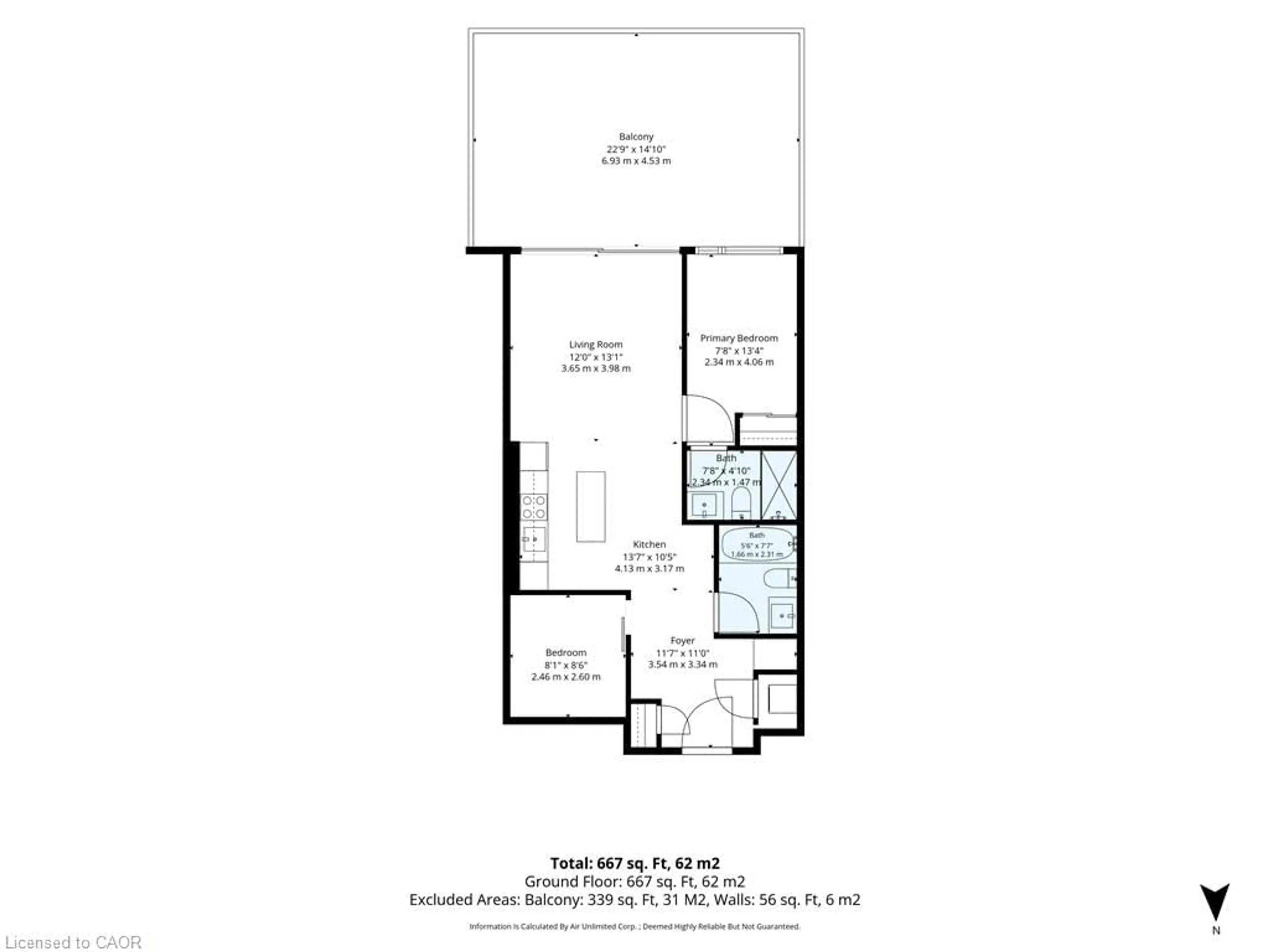 Floor plan for 1 Jarvis St #308, Hamilton Ontario L8R 3J2