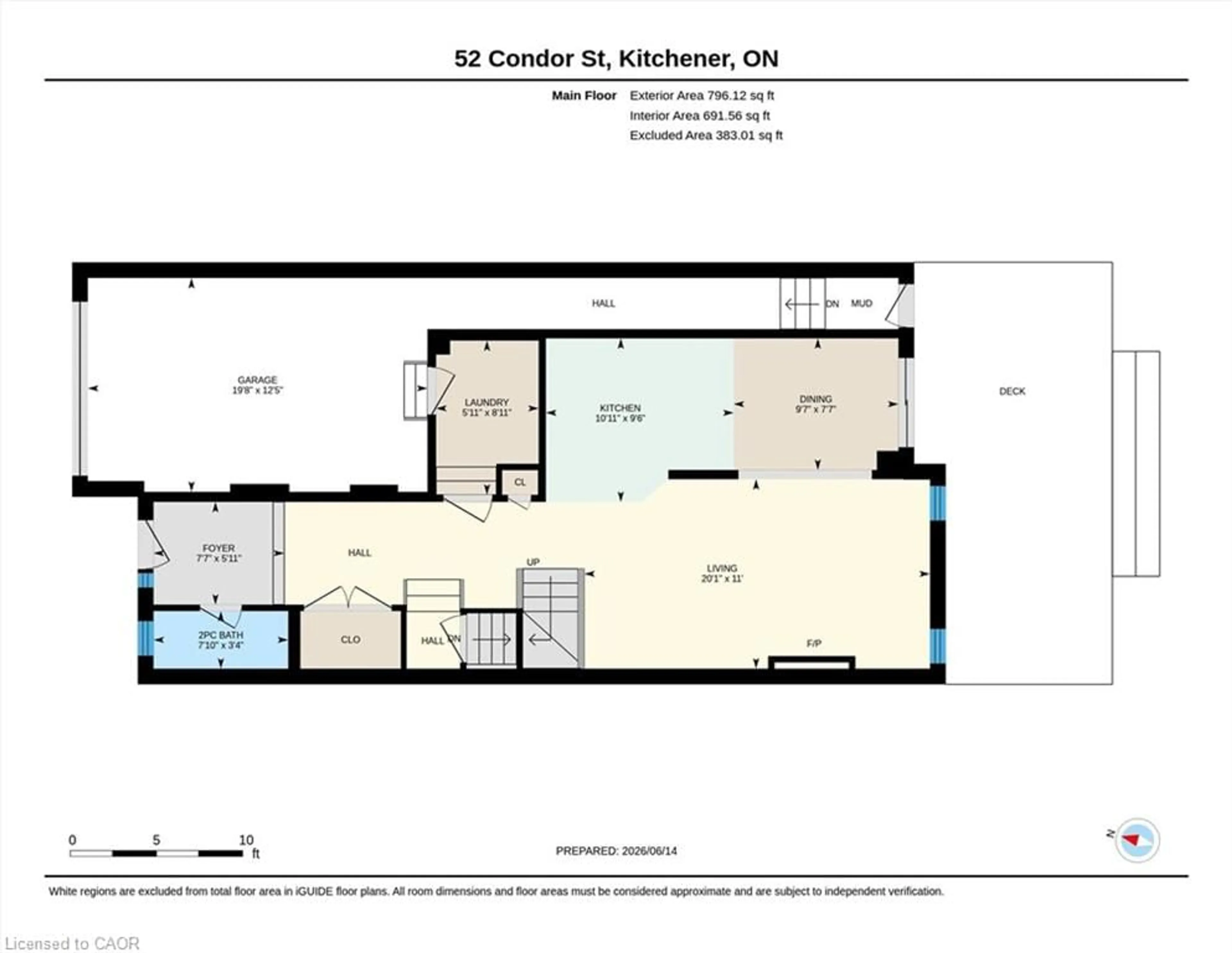 Floor plan for 52 Condor St, Kitchener Ontario N2K 0B2