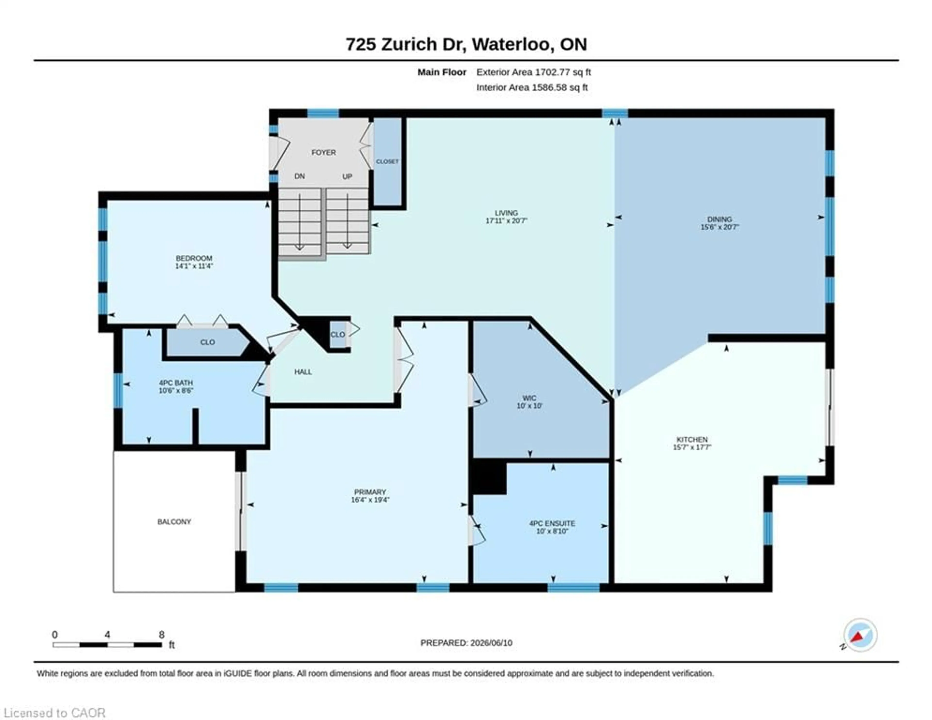 Floor plan for 725 Zurich Dr, Waterloo Ontario N2V 2V4