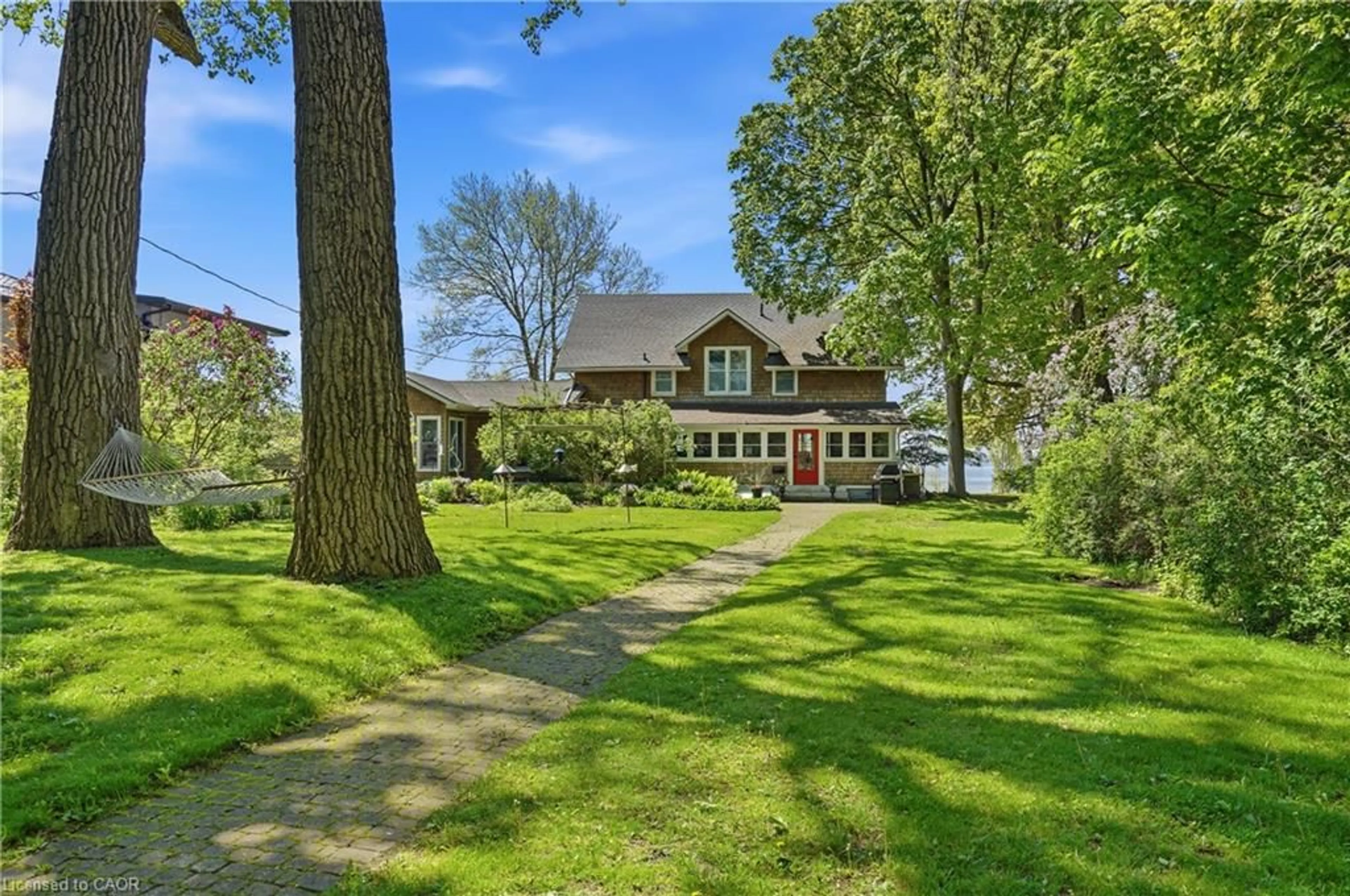 A pic from outside/outdoor area/front of a property/back of a property/a pic from drone, water/lake/river/ocean view for 2497 Windmill Point Lane, Ridgeway Ontario L0S 1N0