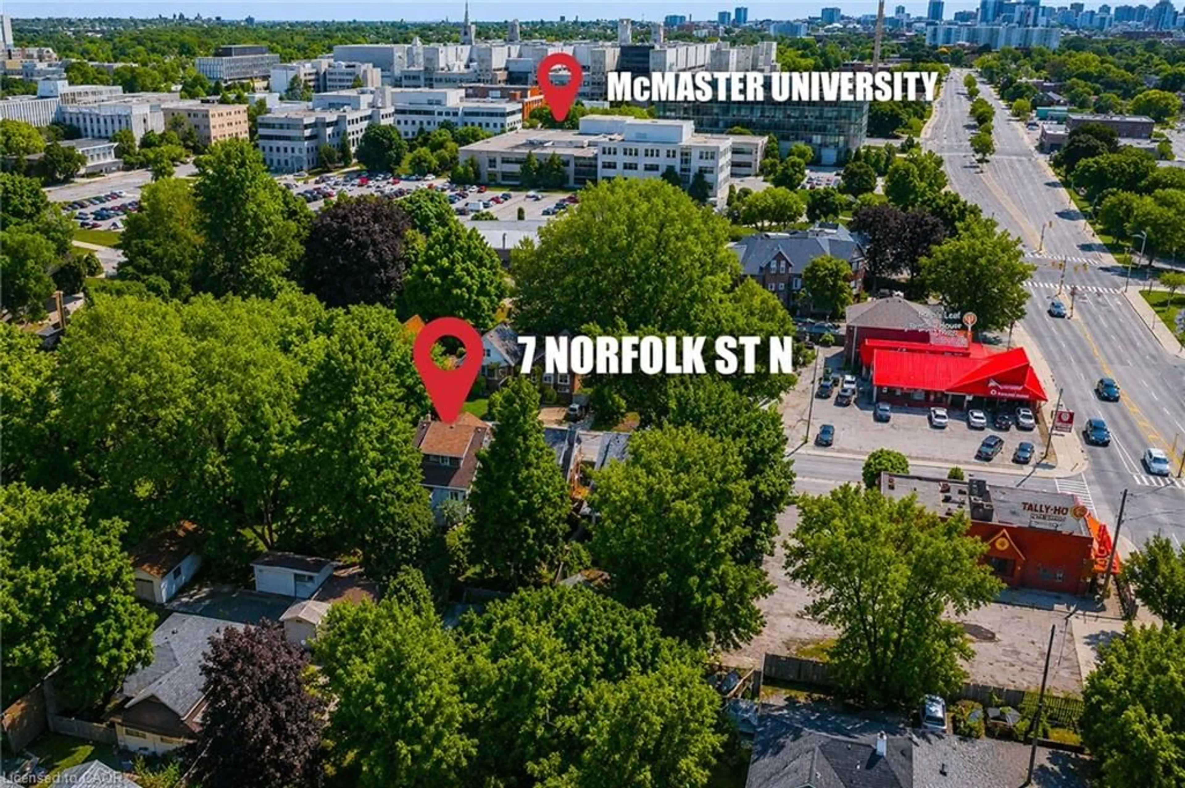 A pic from outside/outdoor area/front of a property/back of a property/a pic from drone, street for 7 Norfolk St, Hamilton Ontario L8S 3J9