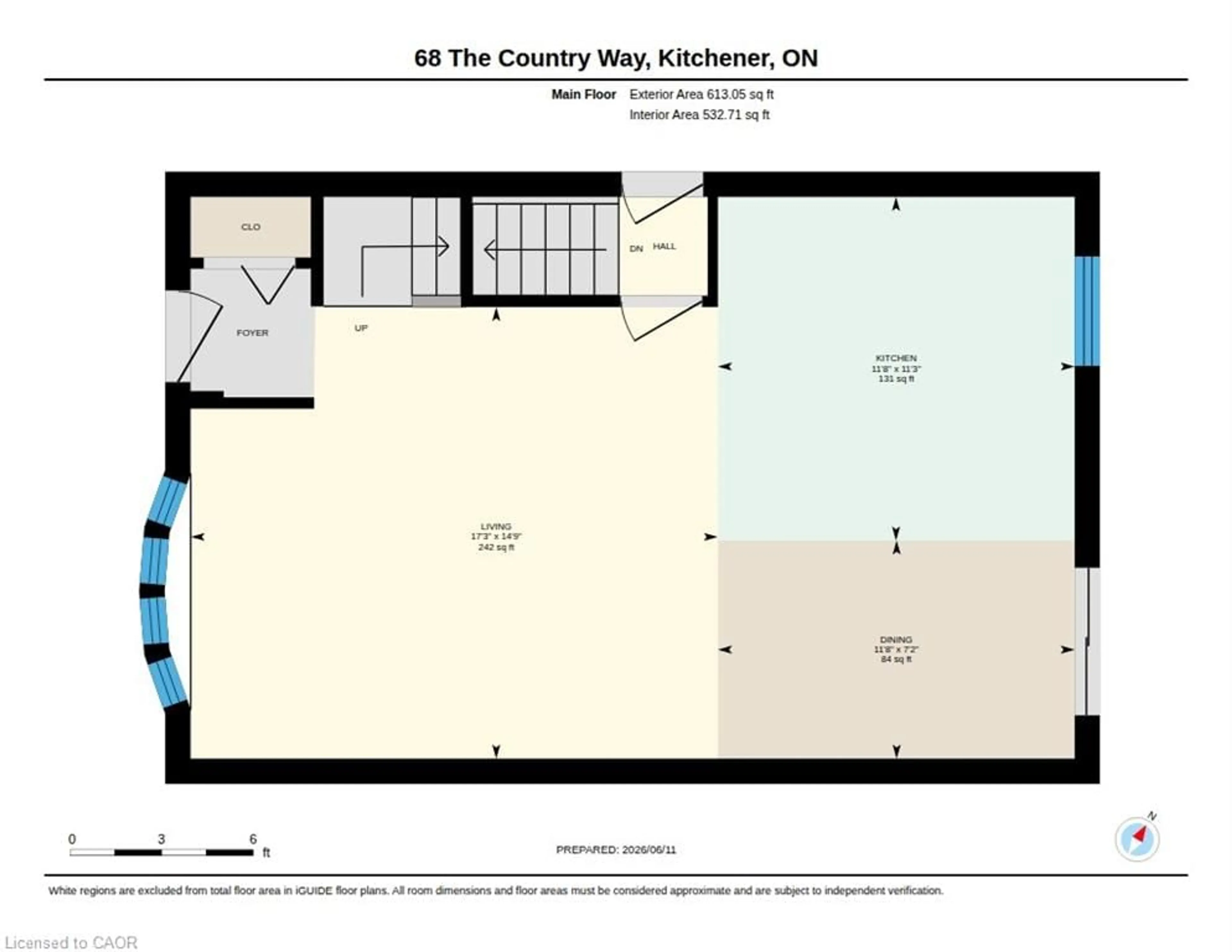 Floor plan for 68 The Country Way, Kitchener Ontario N2E 2K8