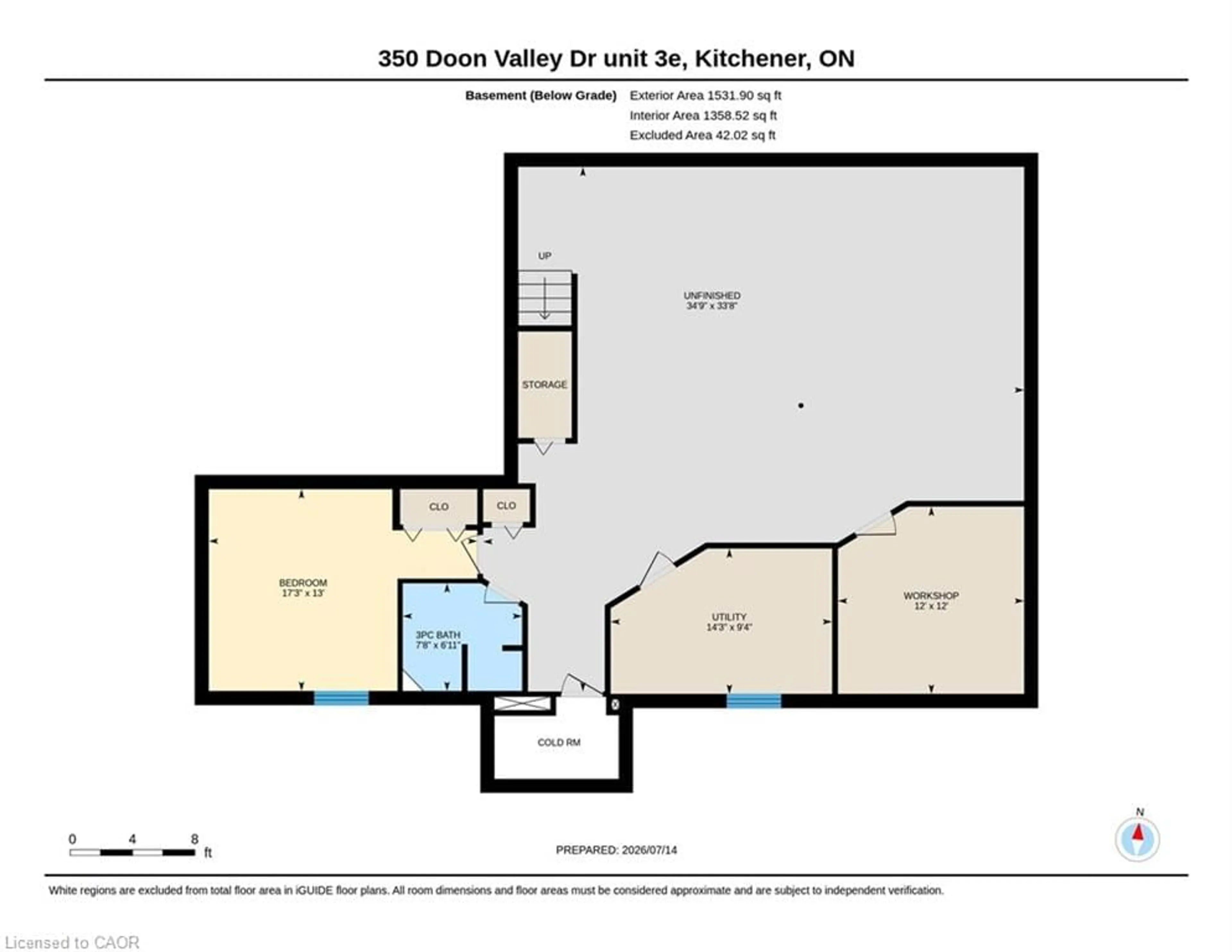 Floor plan for 350 Doon Valley Dr #3E, Kitchener Ontario N2P 2M9