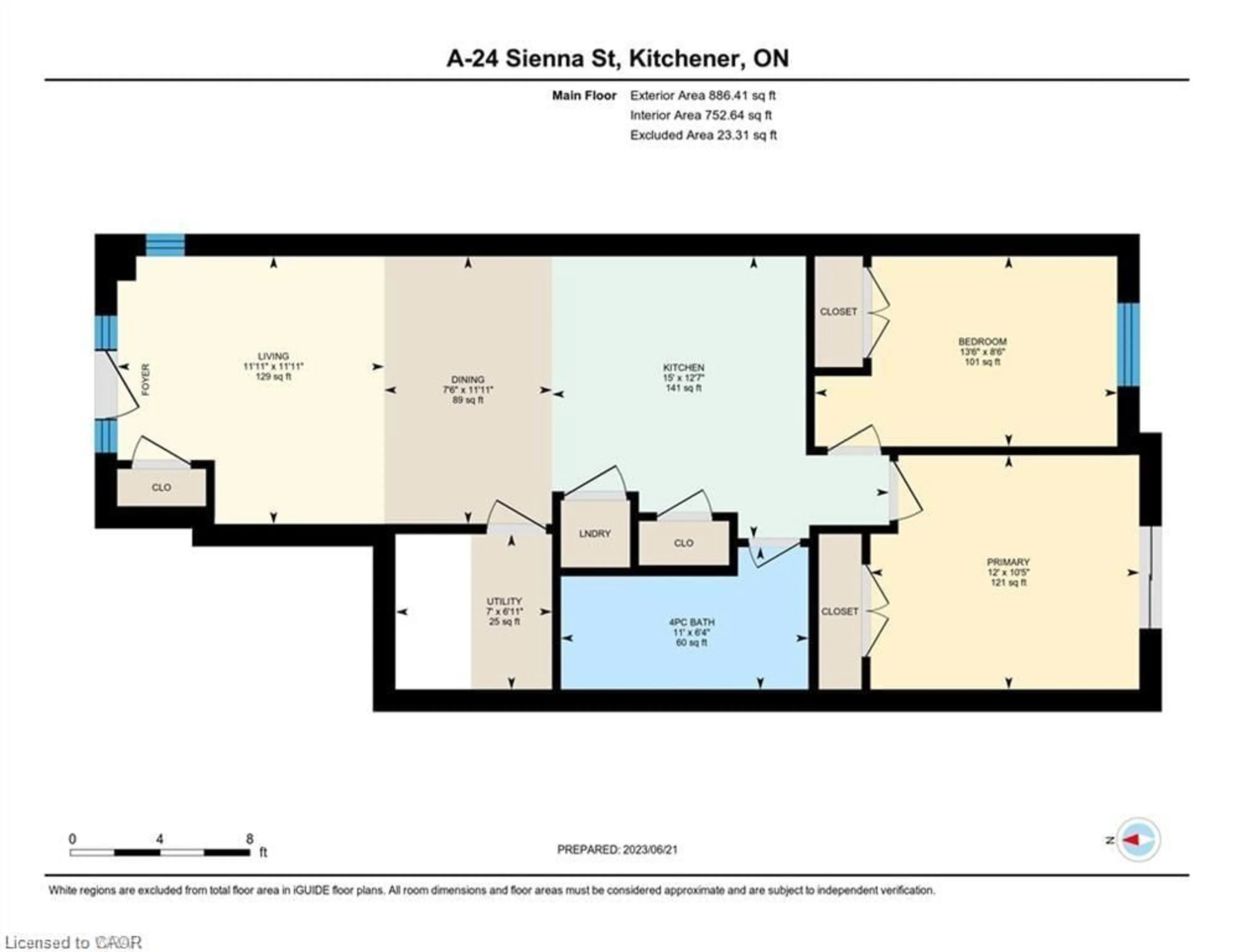 Floor plan for 24 Sienna St #A, Kitchener Ontario N2R 0H6