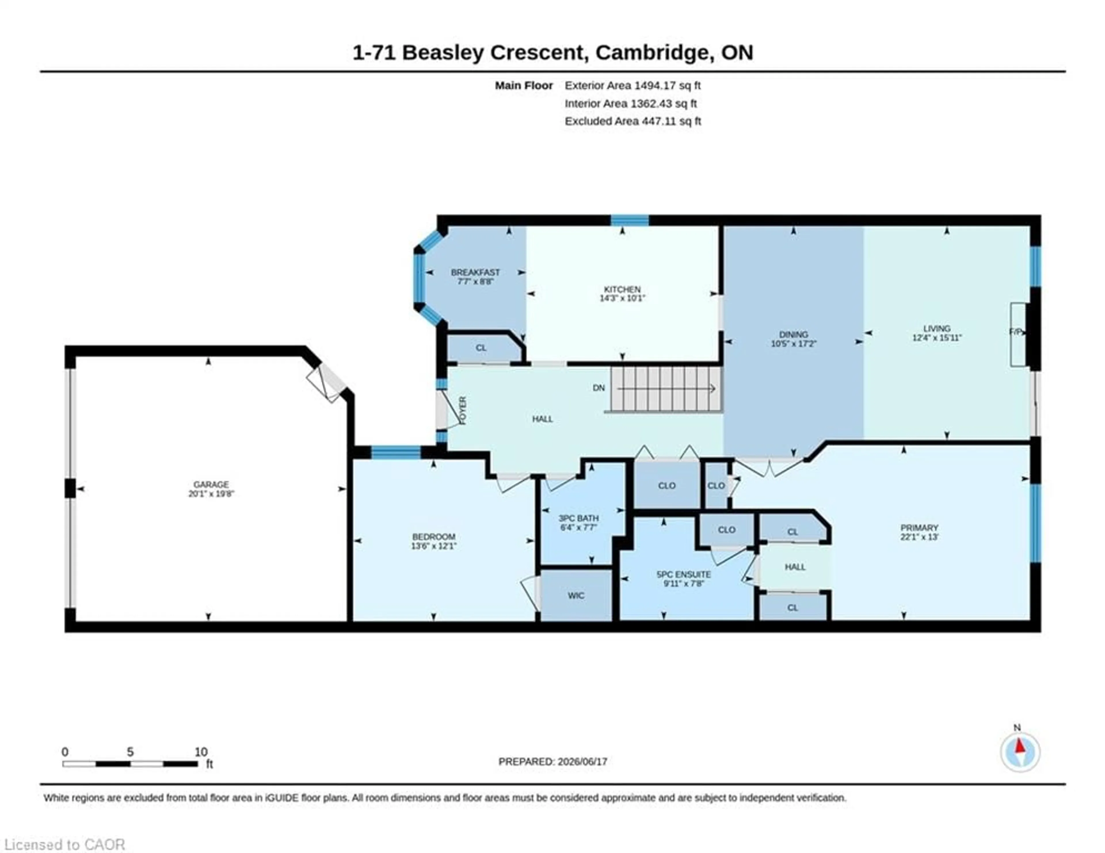 Floor plan for 71 Beasley Cres #1, Cambridge Ontario N1T 1P5