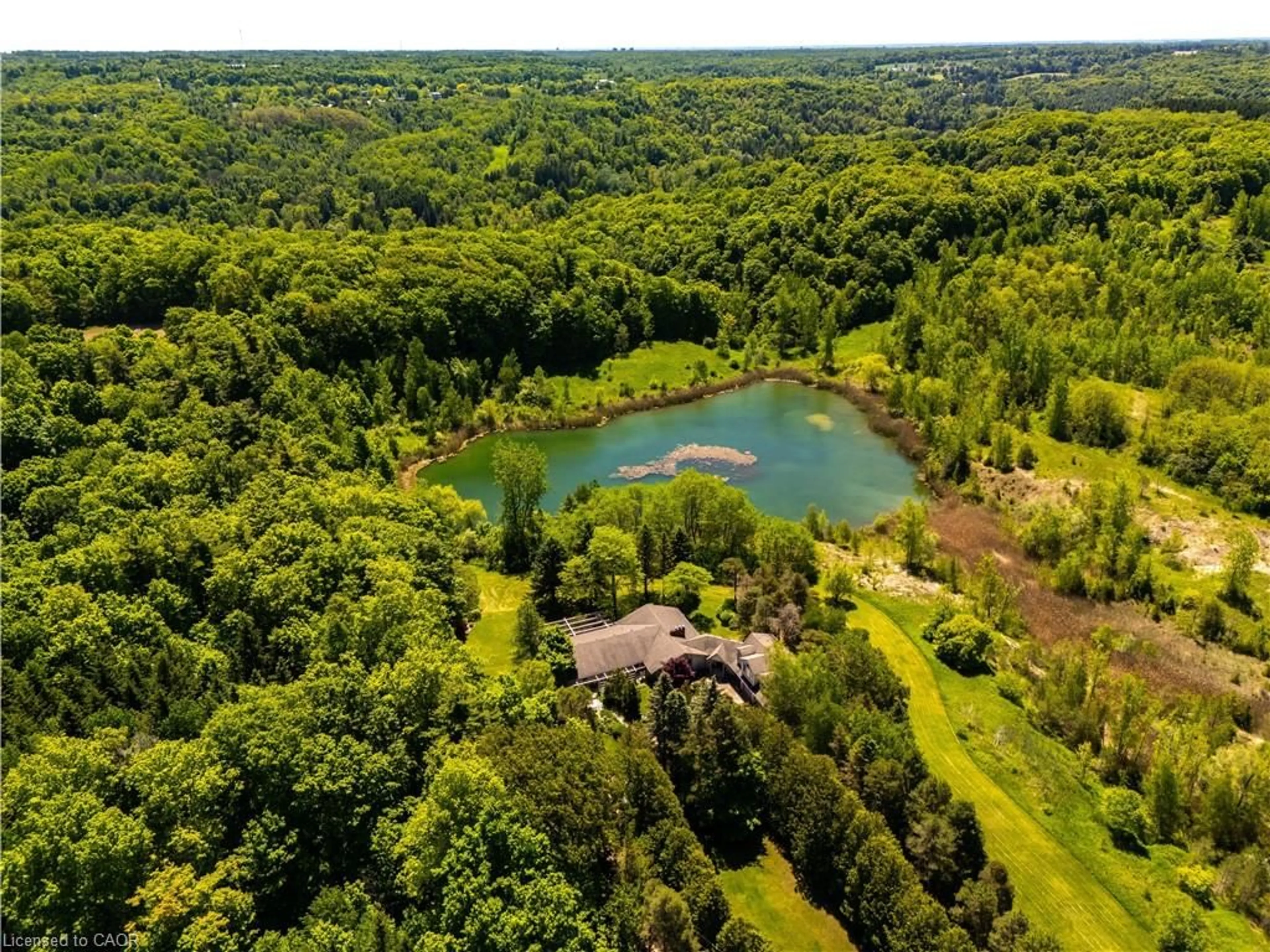 A pic from outside/outdoor area/front of a property/back of a property/a pic from drone, water/lake/river/ocean view for 2360 8 Side Road, Burlington Ontario L7P 0M7