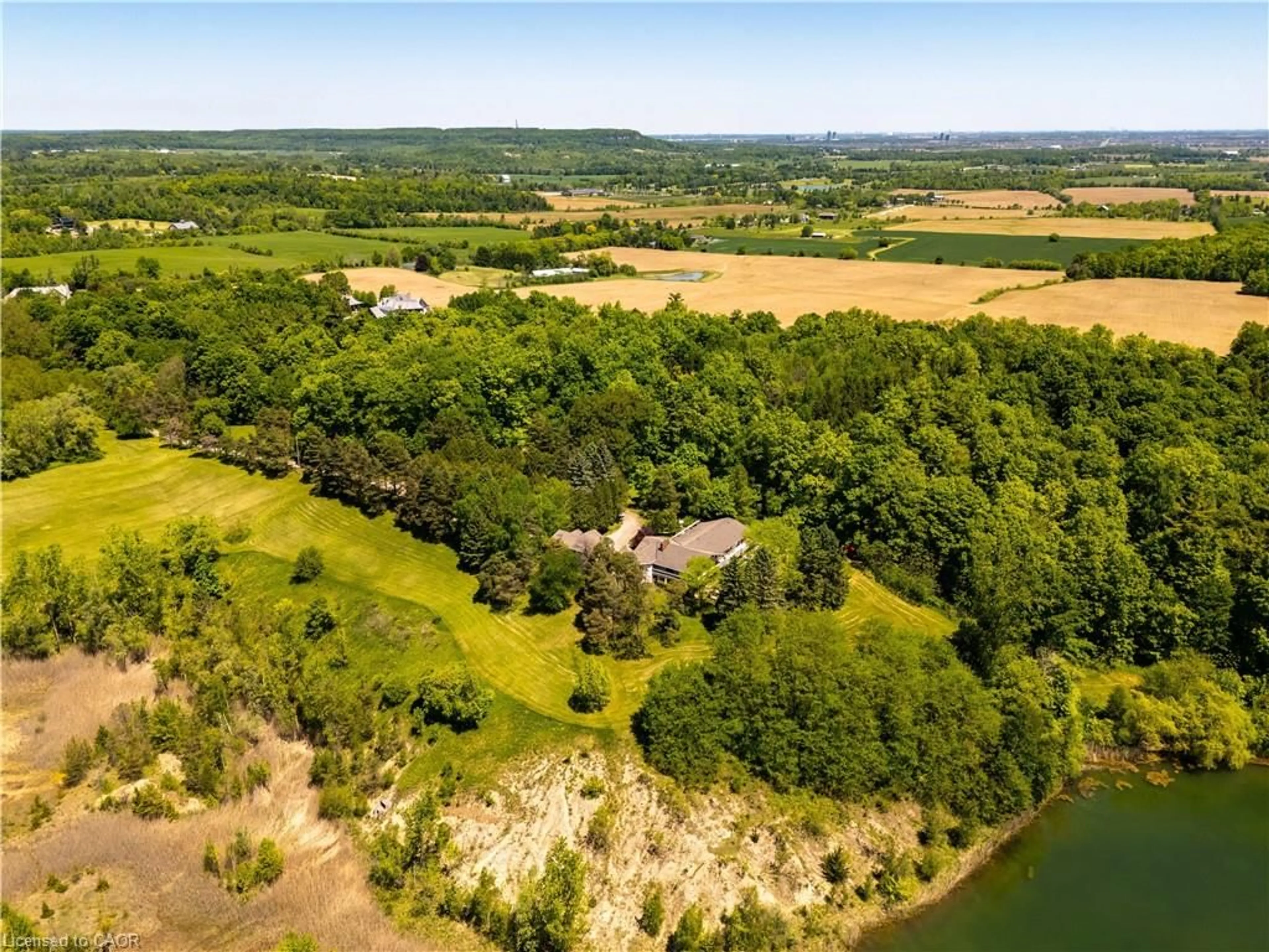 A pic from outside/outdoor area/front of a property/back of a property/a pic from drone, water/lake/river/ocean view for 2360 8 Side Road, Burlington Ontario L7P 0M7