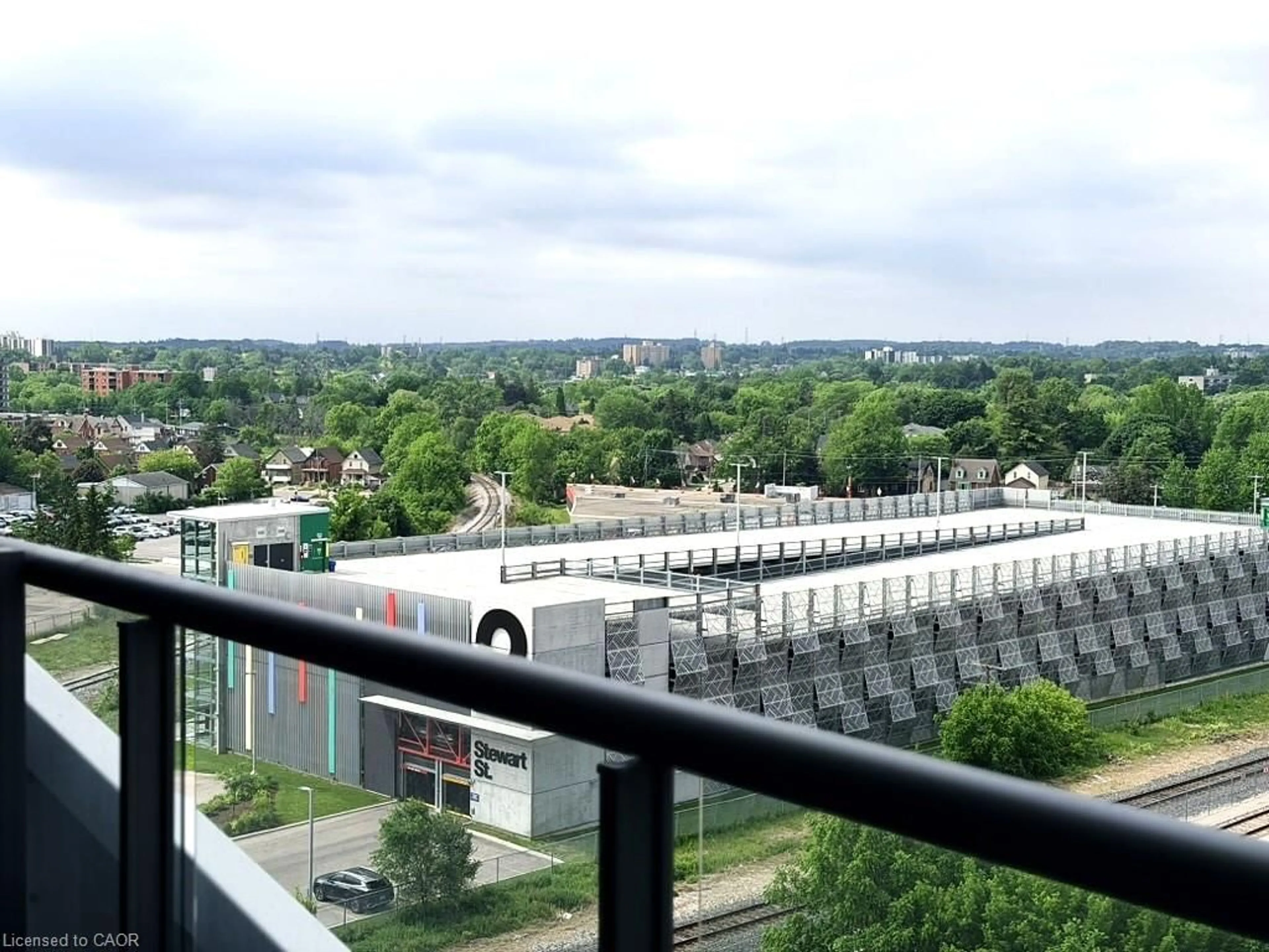 Balcony in the apartment, city buildings view from balcony for 25 Wellington St #705, Kitchener Ontario N2G 0G5