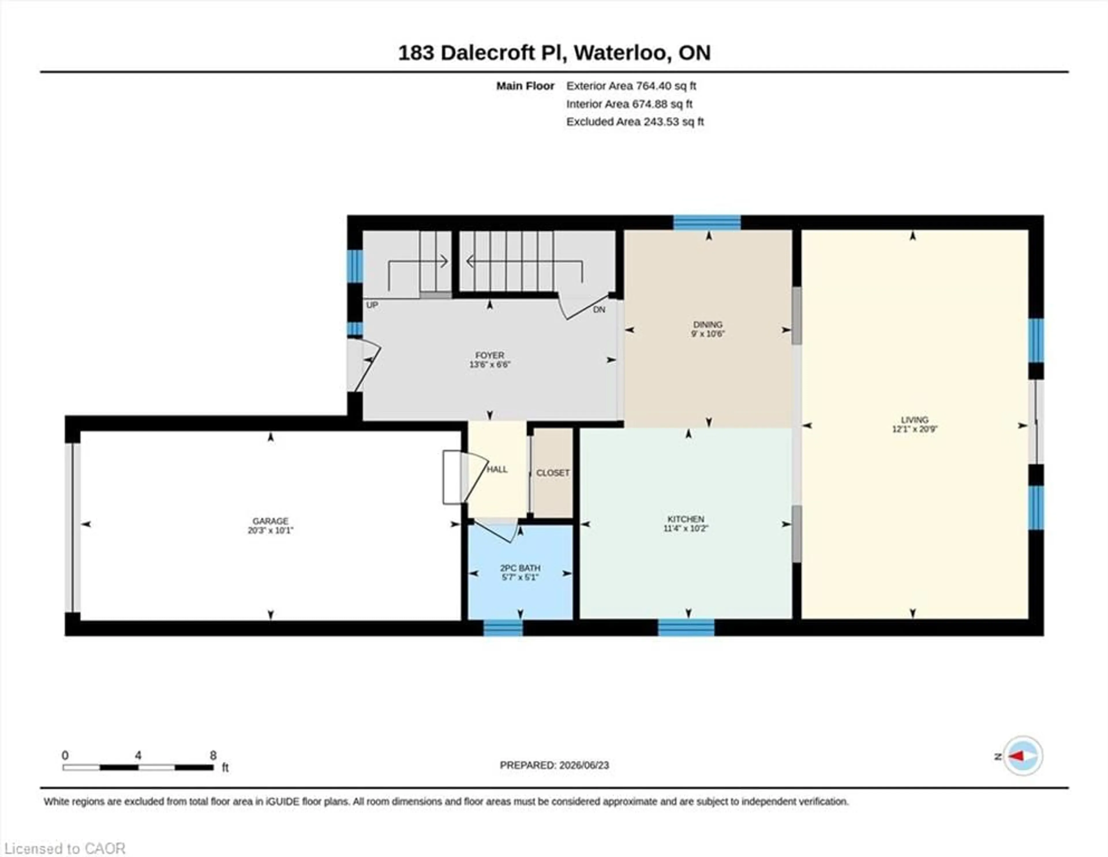 Floor plan for 183 Dalecroft Pl, Waterloo Ontario N2T 2T1