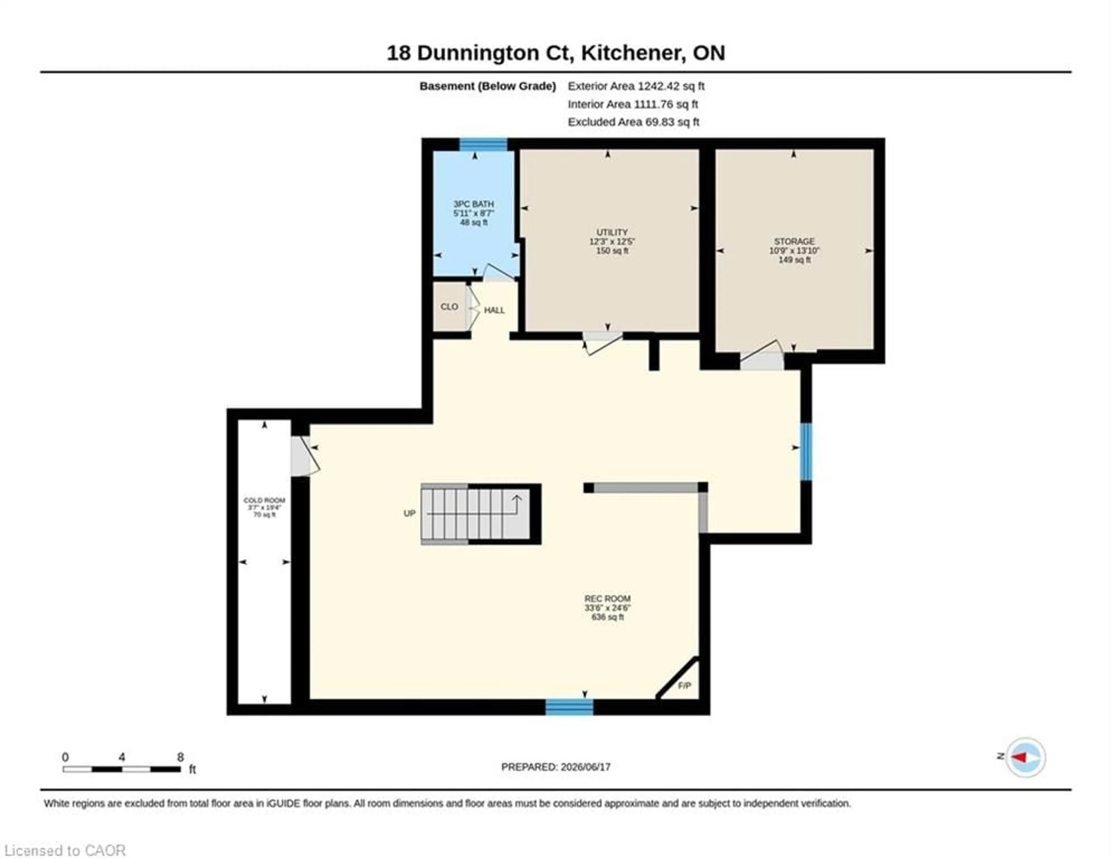 Floor plan for 18 Dunnington Crt, Kitchener Ontario N2A 3M5
