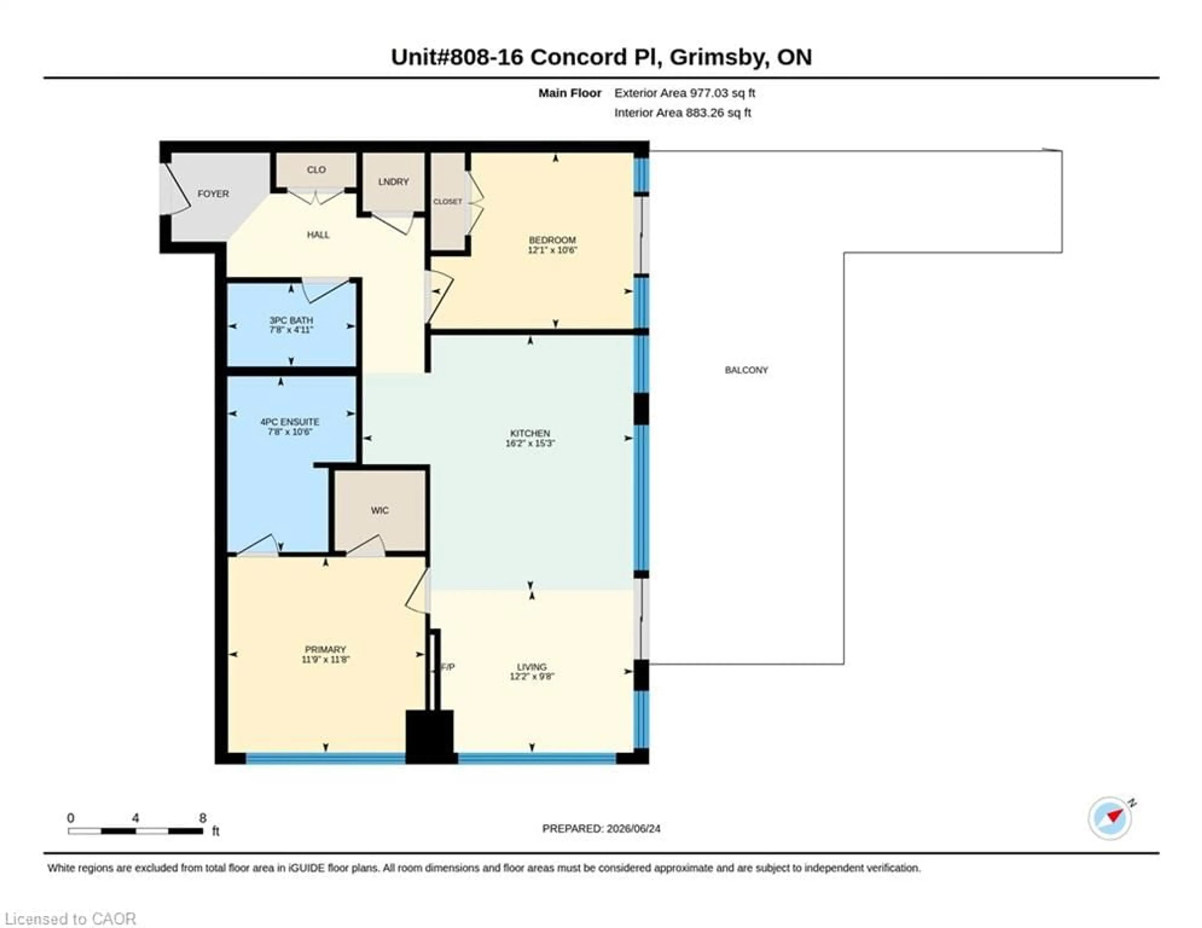 Floor plan for 16 Concord Pl #808, Grimsby Ontario L3M 0J1