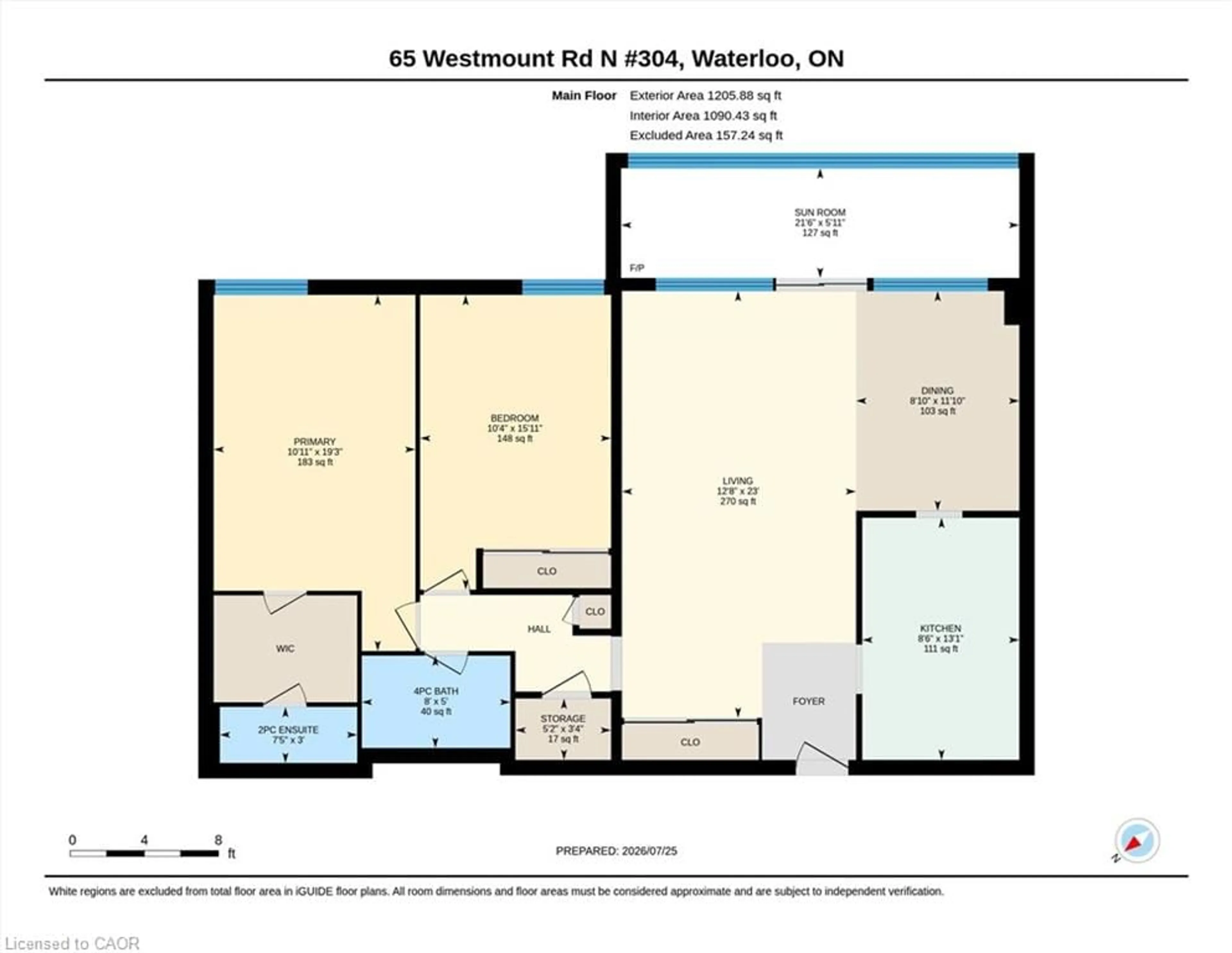 Floor plan for 65 Westmount Rd #304, Waterloo Ontario N2L 5G6