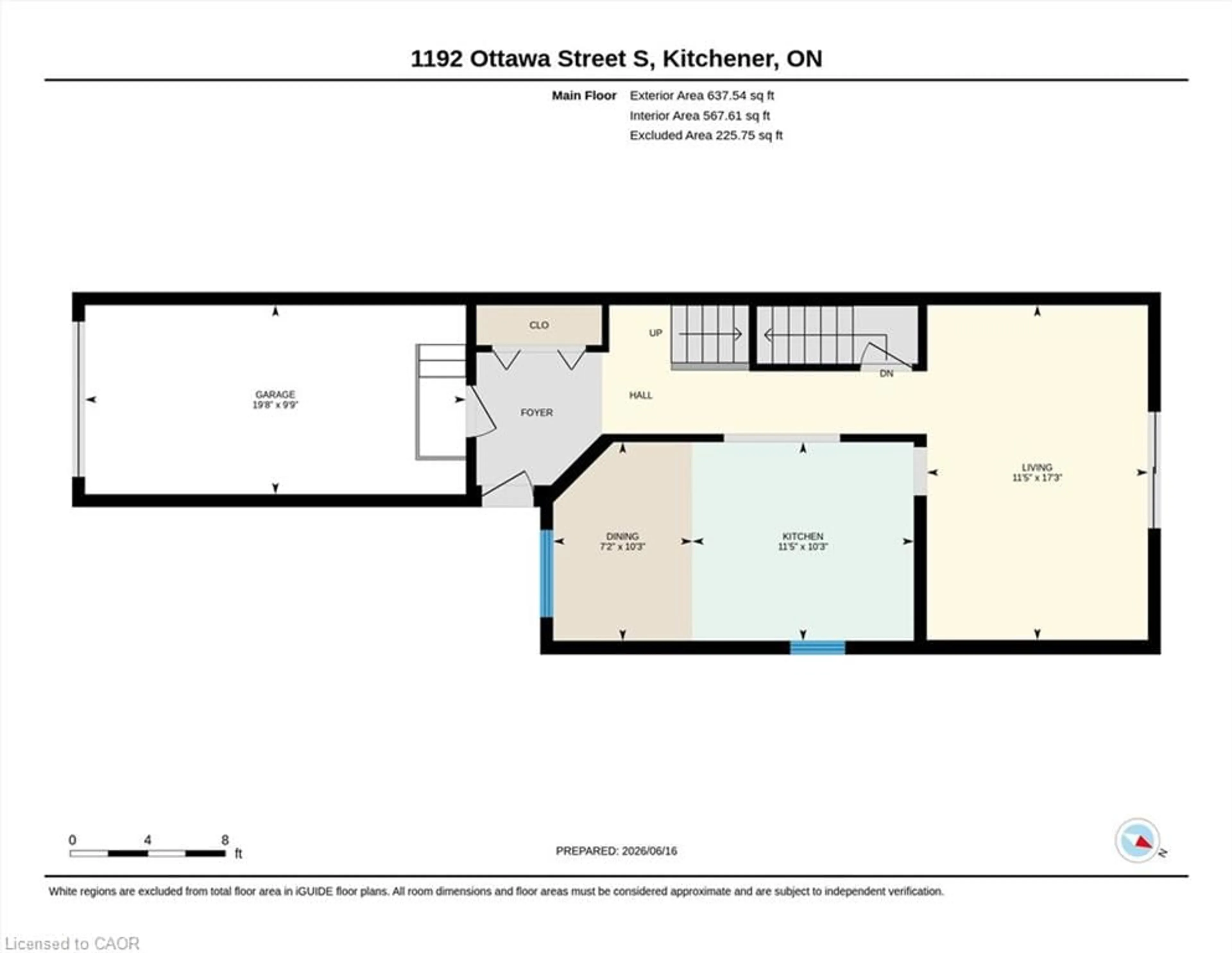 Floor plan for 1192 Ottawa St, Kitchener Ontario N2E 1L8