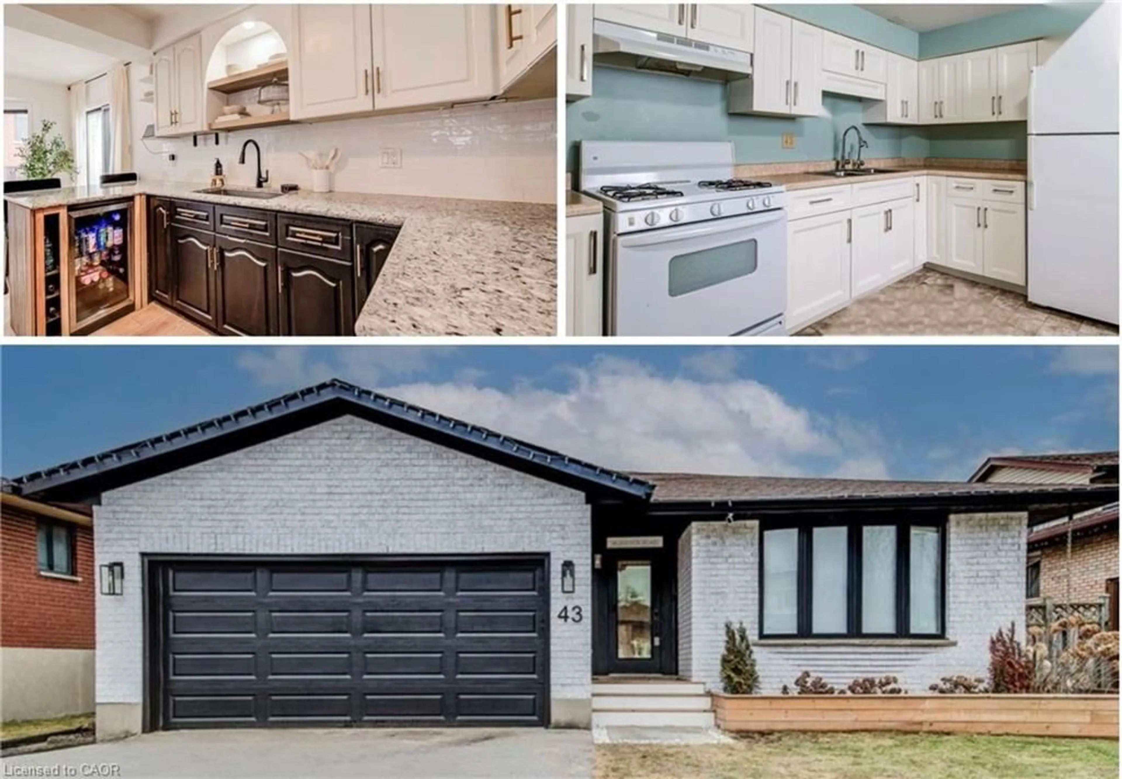Open concept kitchen, ceramic/tile floor for 43 Southview Cres, Cambridge Ontario N1P 1A3