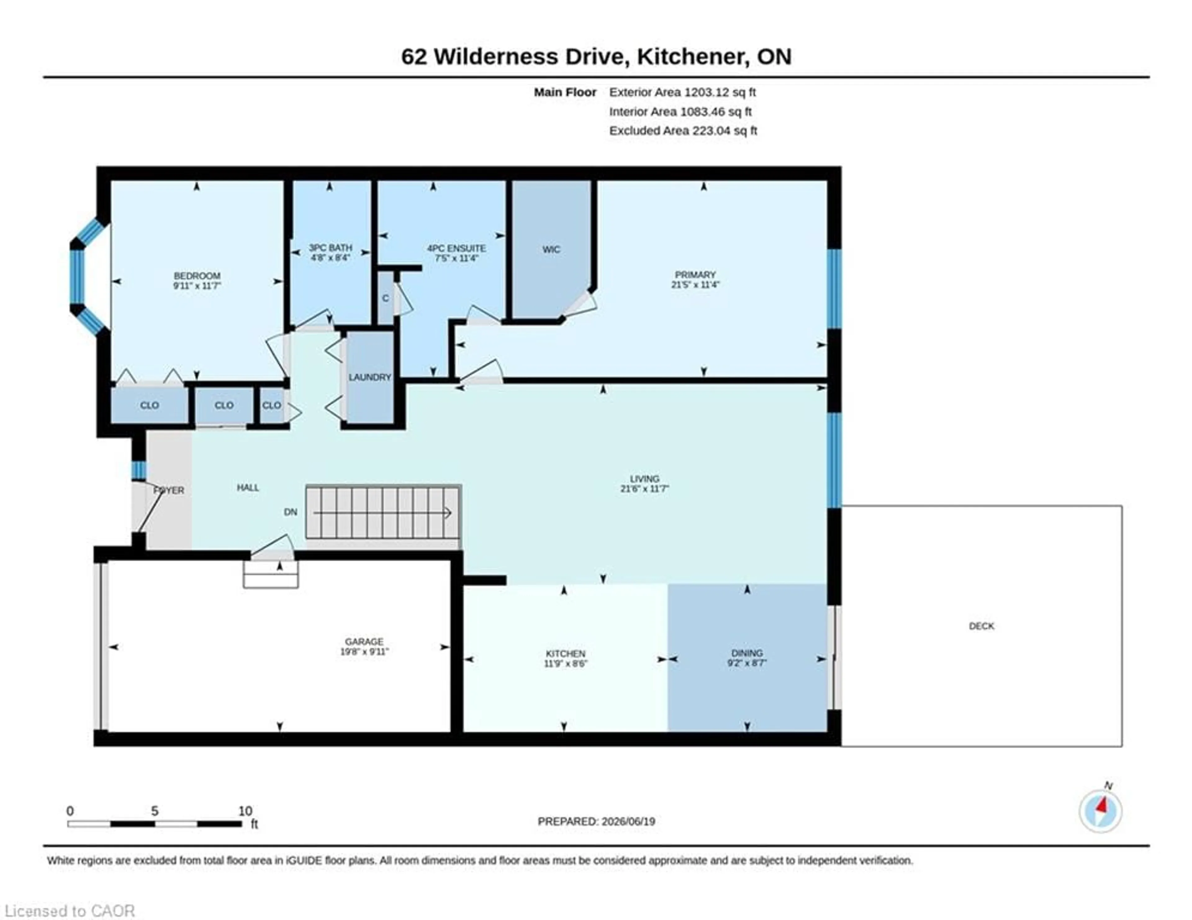 Floor plan for 62 Wilderness Dr, Kitchener Ontario N2E 3P2