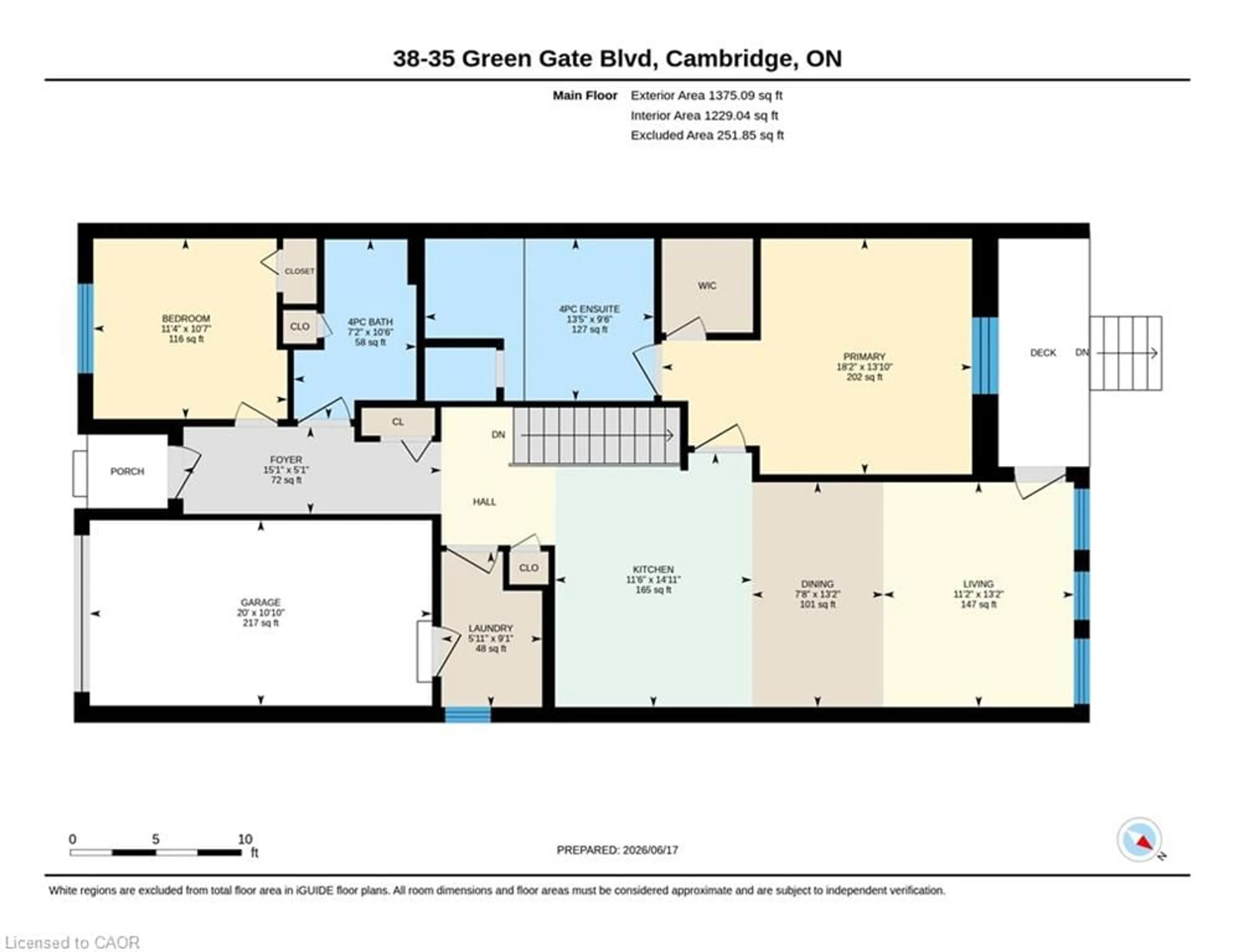 Floor plan for 35 Green Gate Blvd #38, Cambridge Ontario N1T 0A3