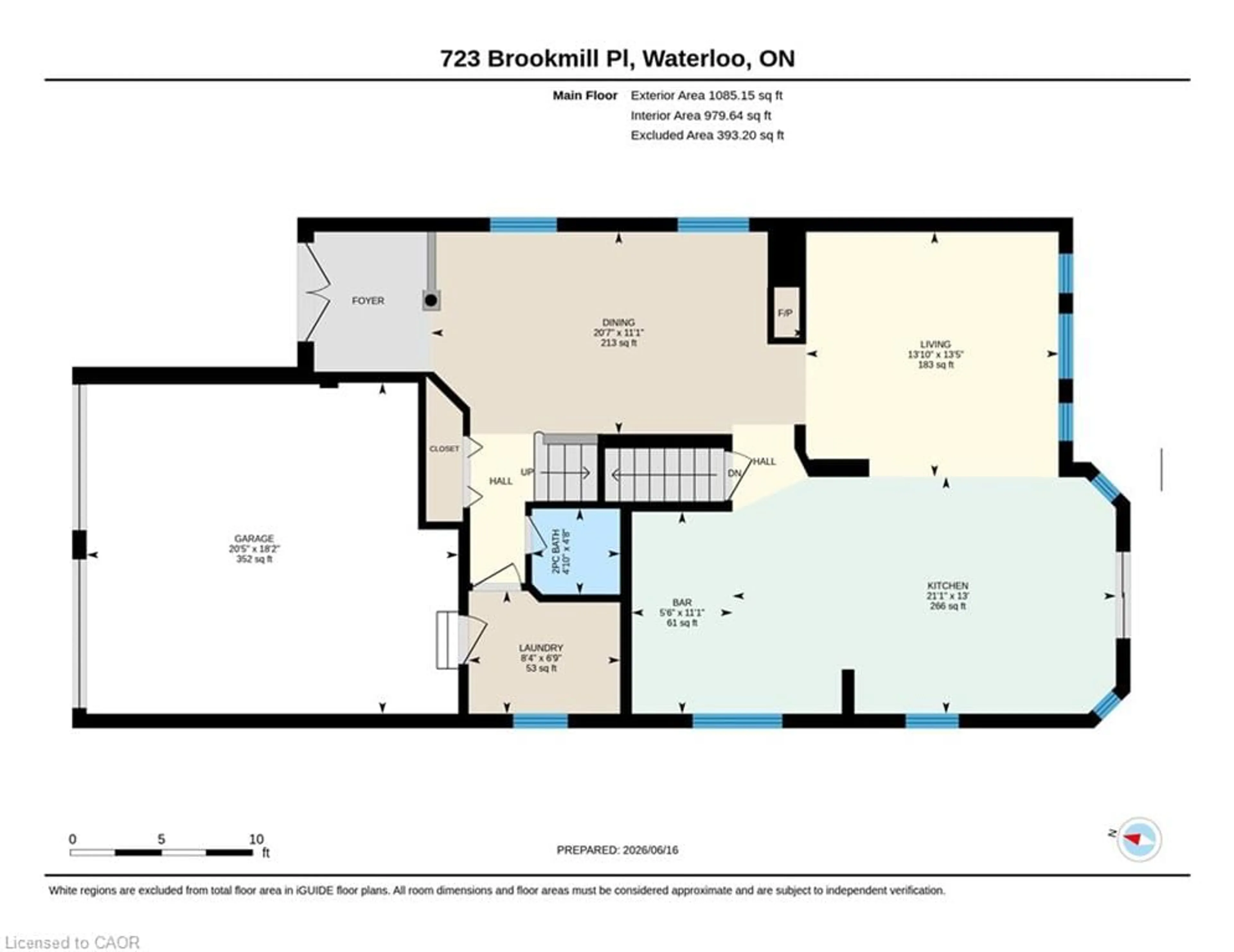 Floor plan for 723 Brookmill Pl, Waterloo Ontario N2V 2P1
