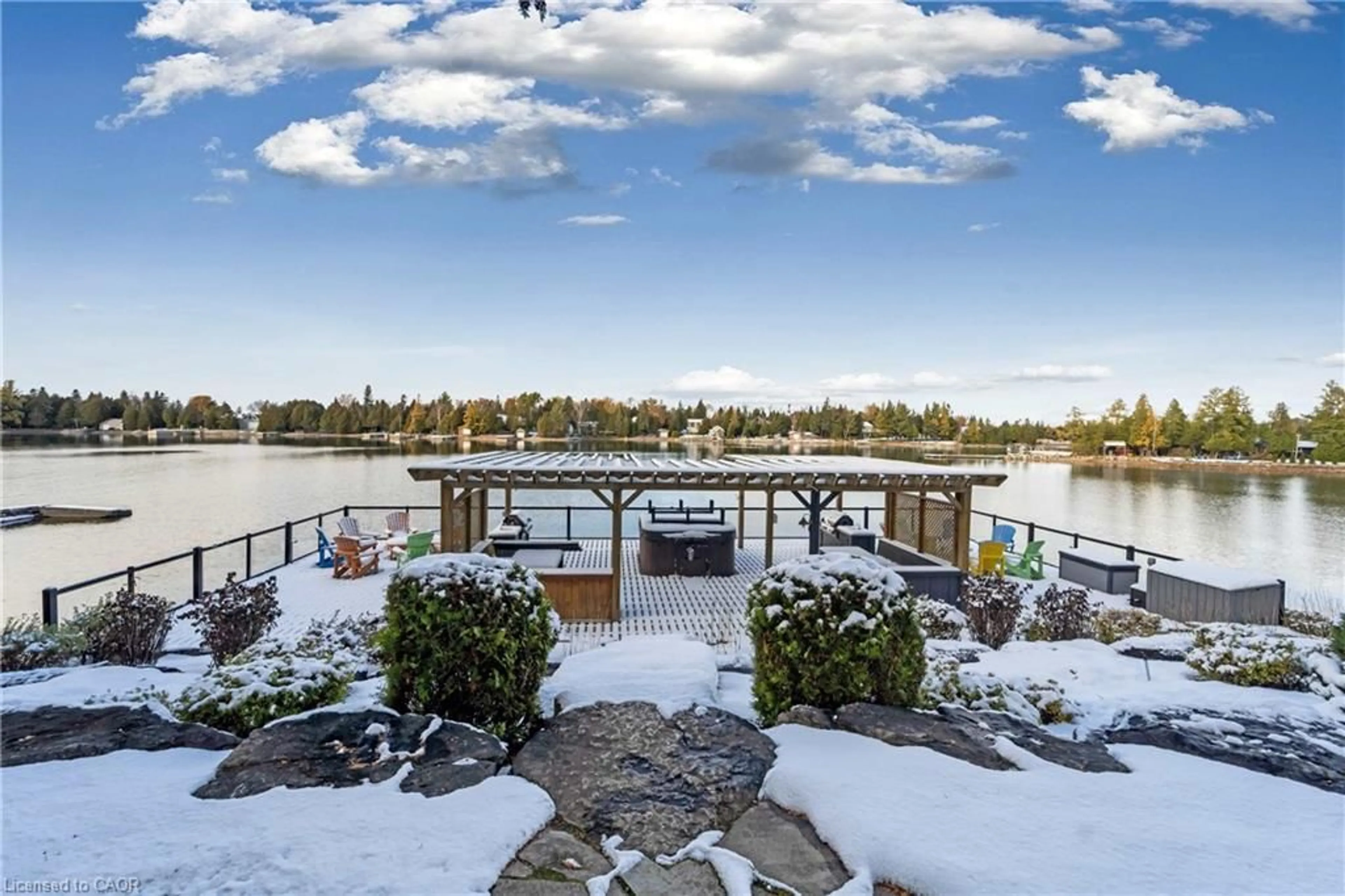 Patio, water/lake/river/ocean view for 34 Green Cedar Dr, Northern Bruce Peninsula Ontario N0H 1W0