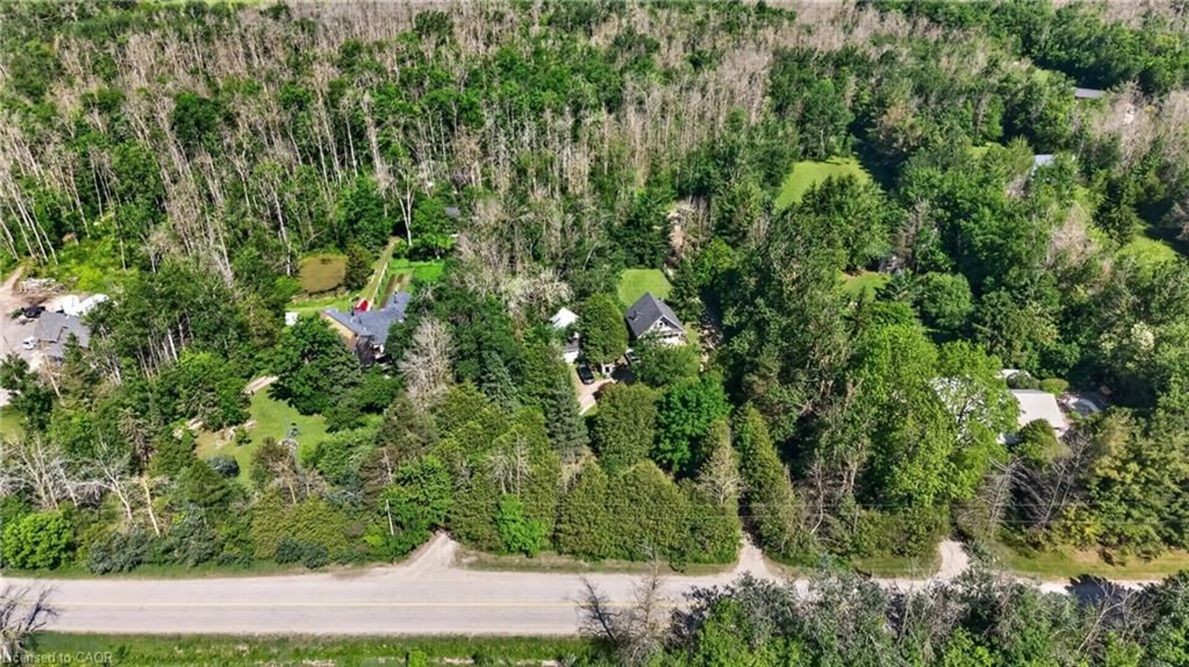 A pic from outside/outdoor area/front of a property/back of a property/a pic from drone, forest/trees view for 7858 Sideroad 21 Sideroad, Arthur Ontario N0G 1A0