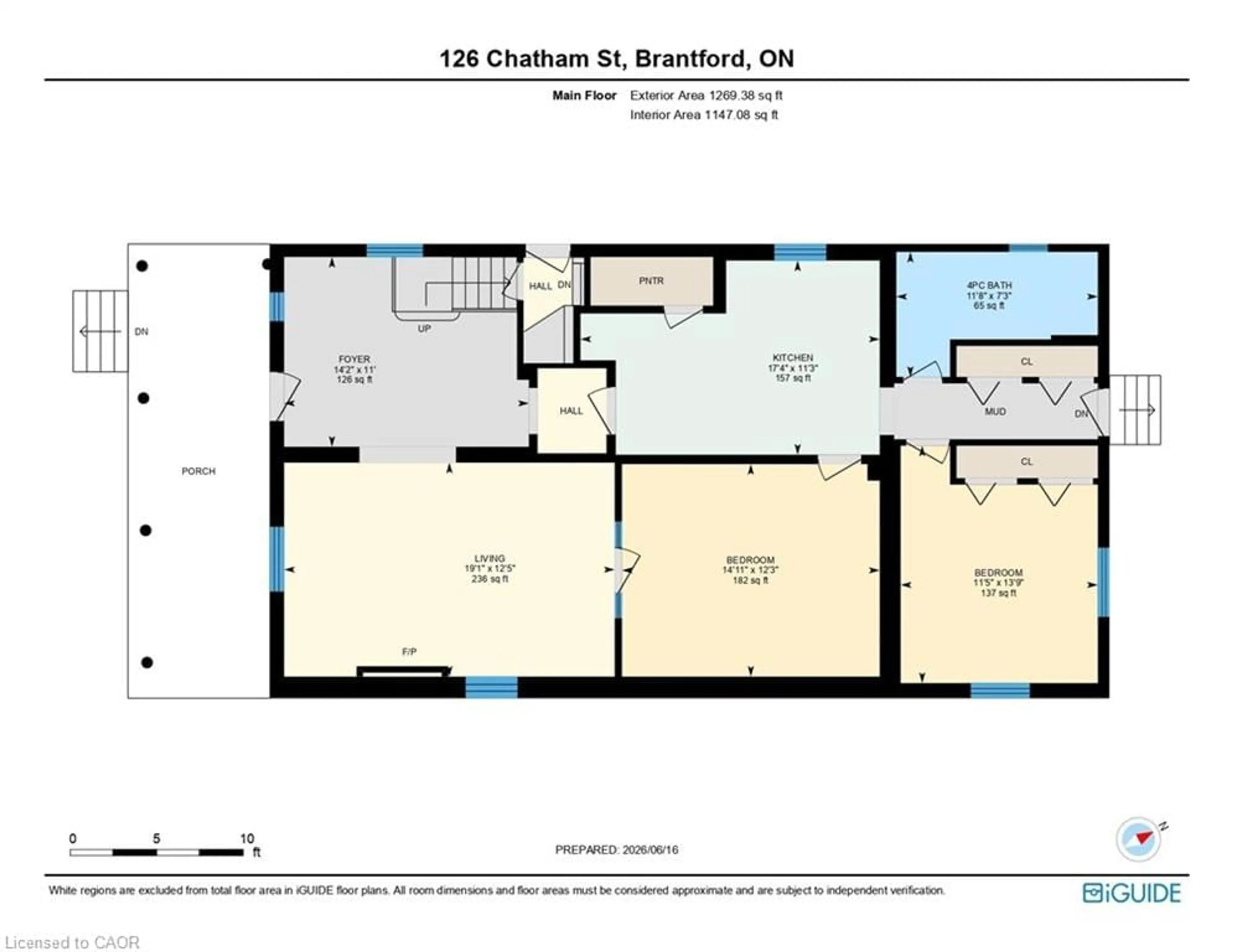 Floor plan for 126 Chatham St, Brantford Ontario N3S 4G4