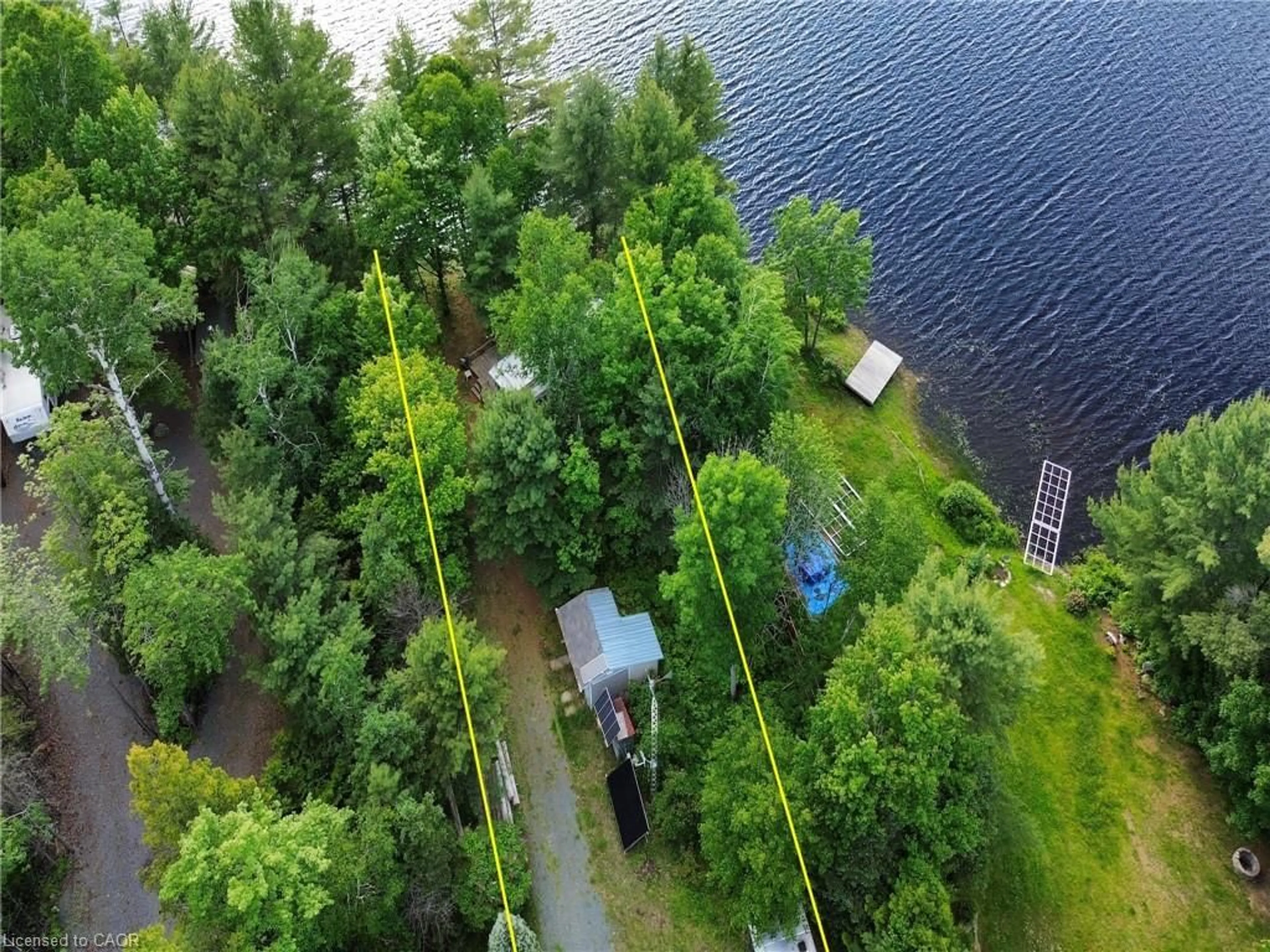 A pic from outside/outdoor area/front of a property/back of a property/a pic from drone, water/lake/river/ocean view for 1167 Wagoosh Lake Rd, SPRAGGE Ontario P0R 1K0