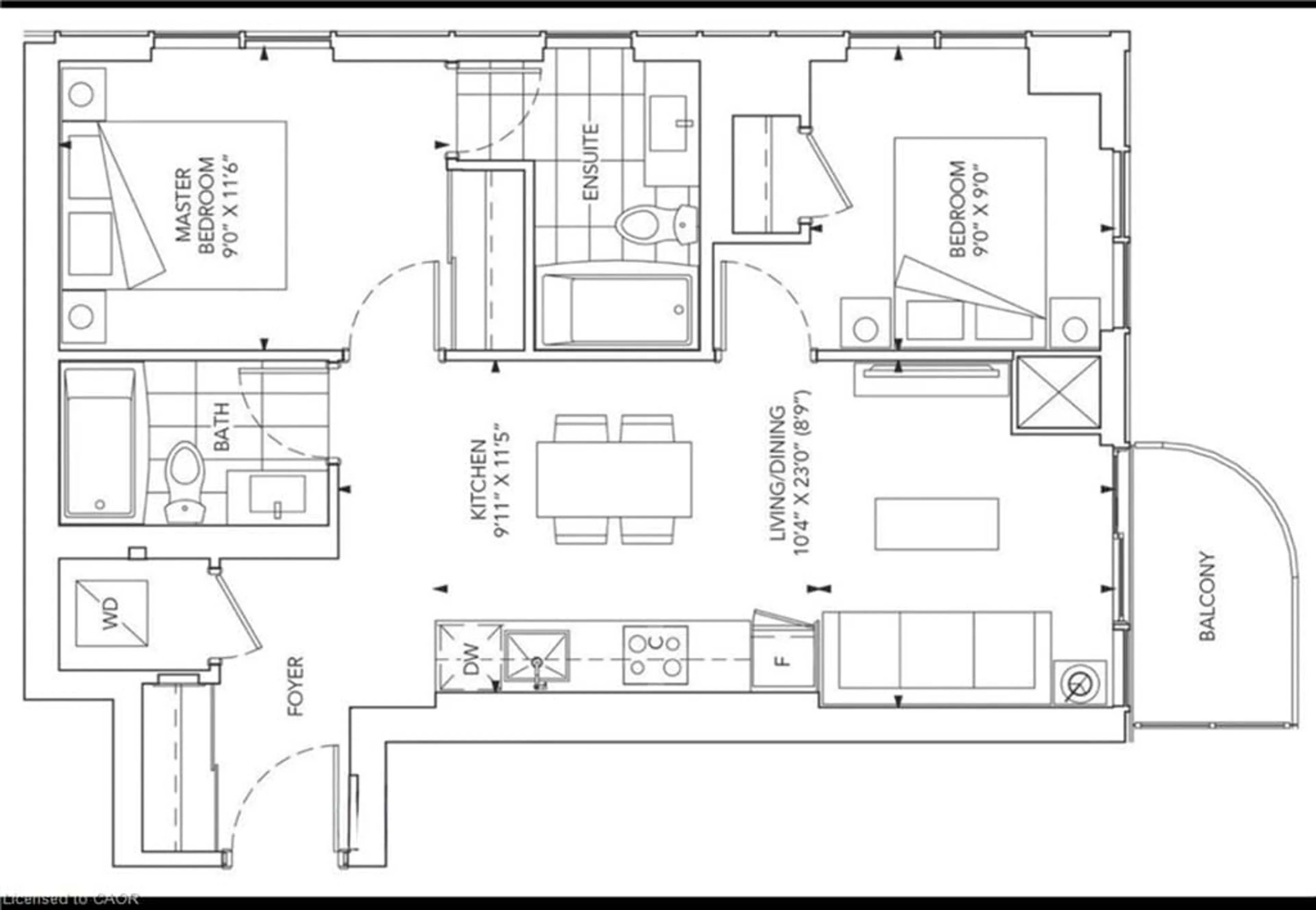 Floor plan for 195 Commerce St #1603, Vaughan Ontario L4K 0P9