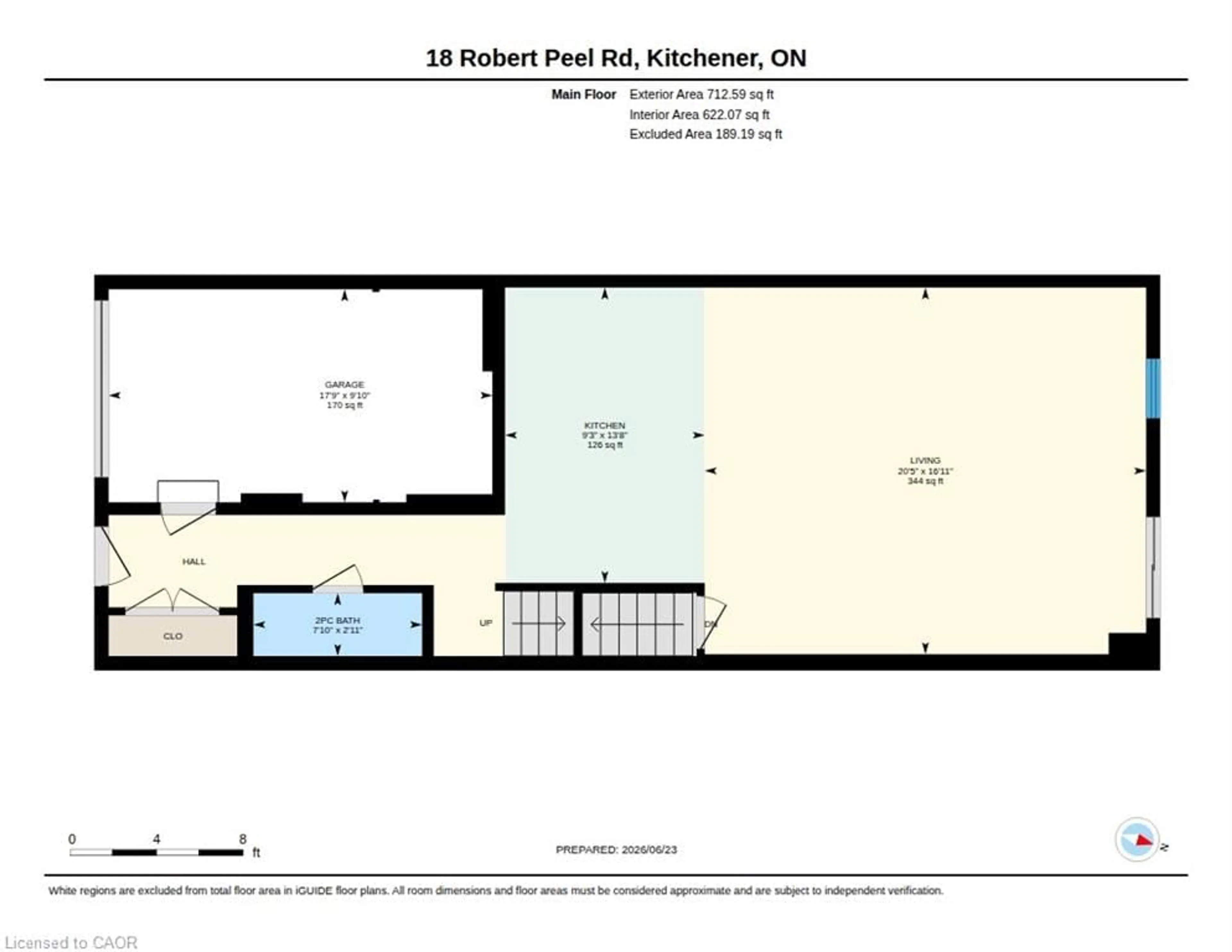 Floor plan for 18 Robert Peel Rd, Kitchener Ontario N2H 0B3