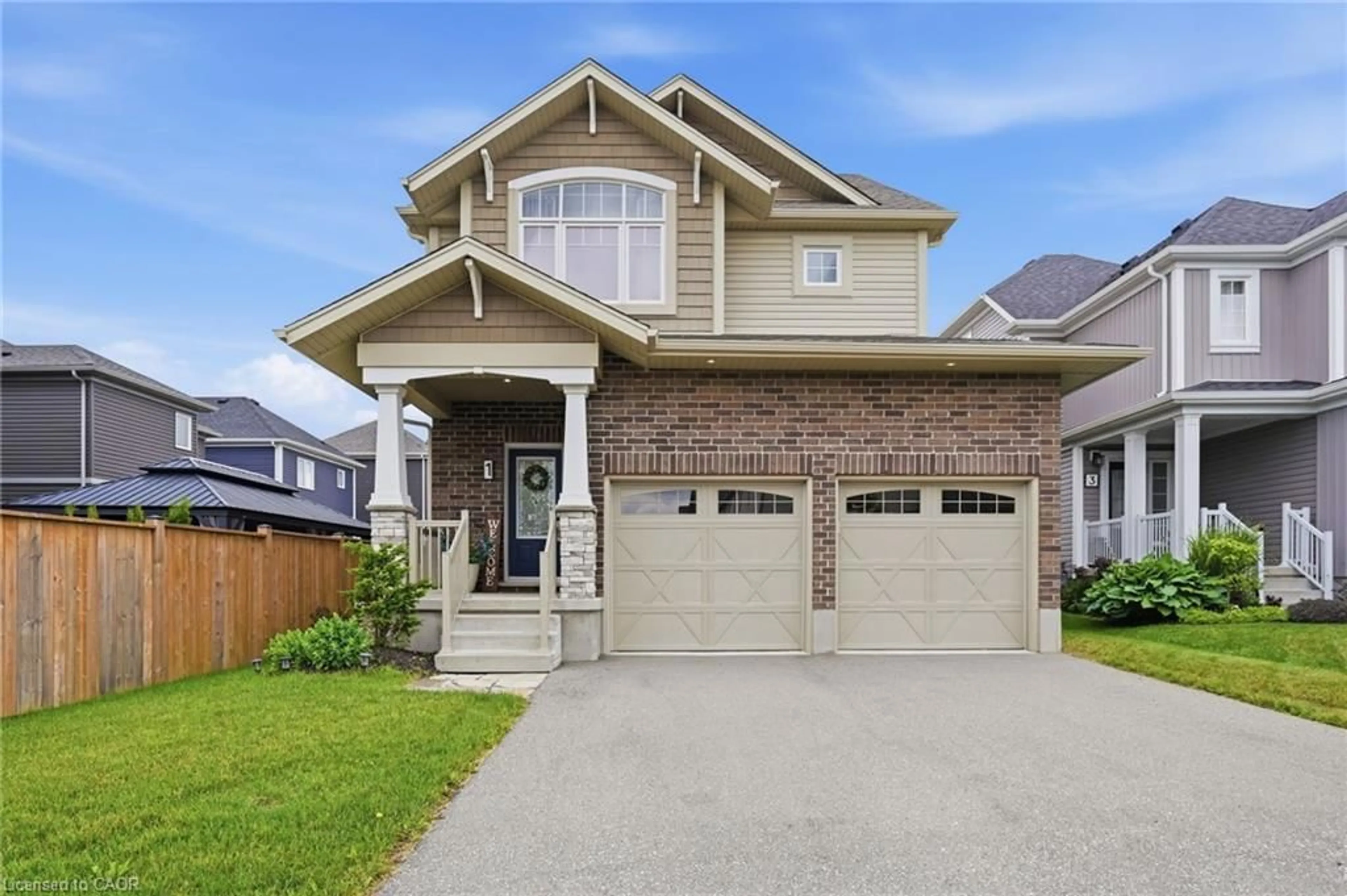 Home with brick exterior material, street for 1 Bawcutt Cres, Paris Ontario N3L 0G7