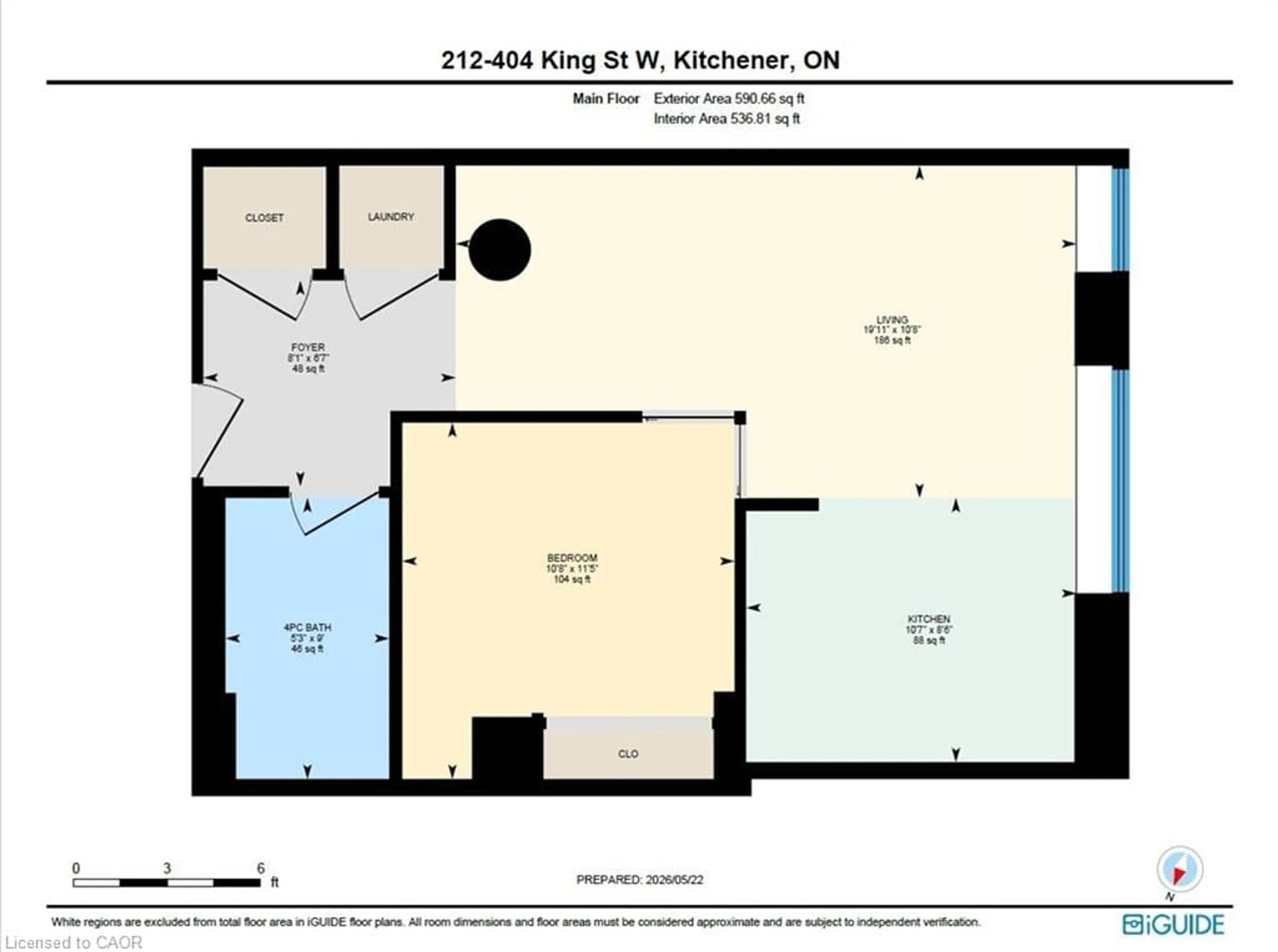 Floor plan for 404 King St #212, Kitchener Ontario N2G 4Z9